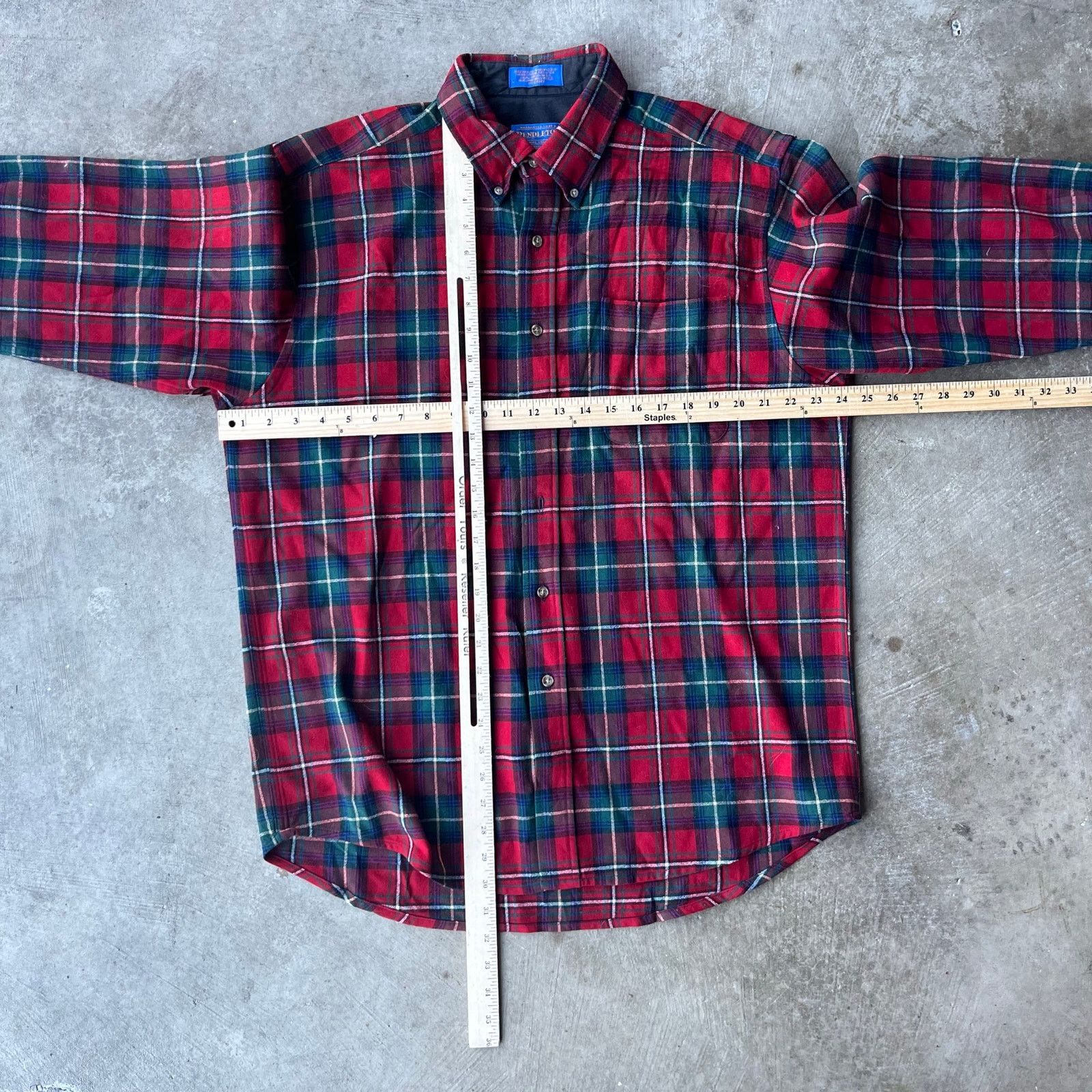 Vintage VINTAGE PENDLETON RED GREEN VIRGIN WOOL SHIRT LARGE Size US L / EU 52-54 / 3 - 5 Thumbnail