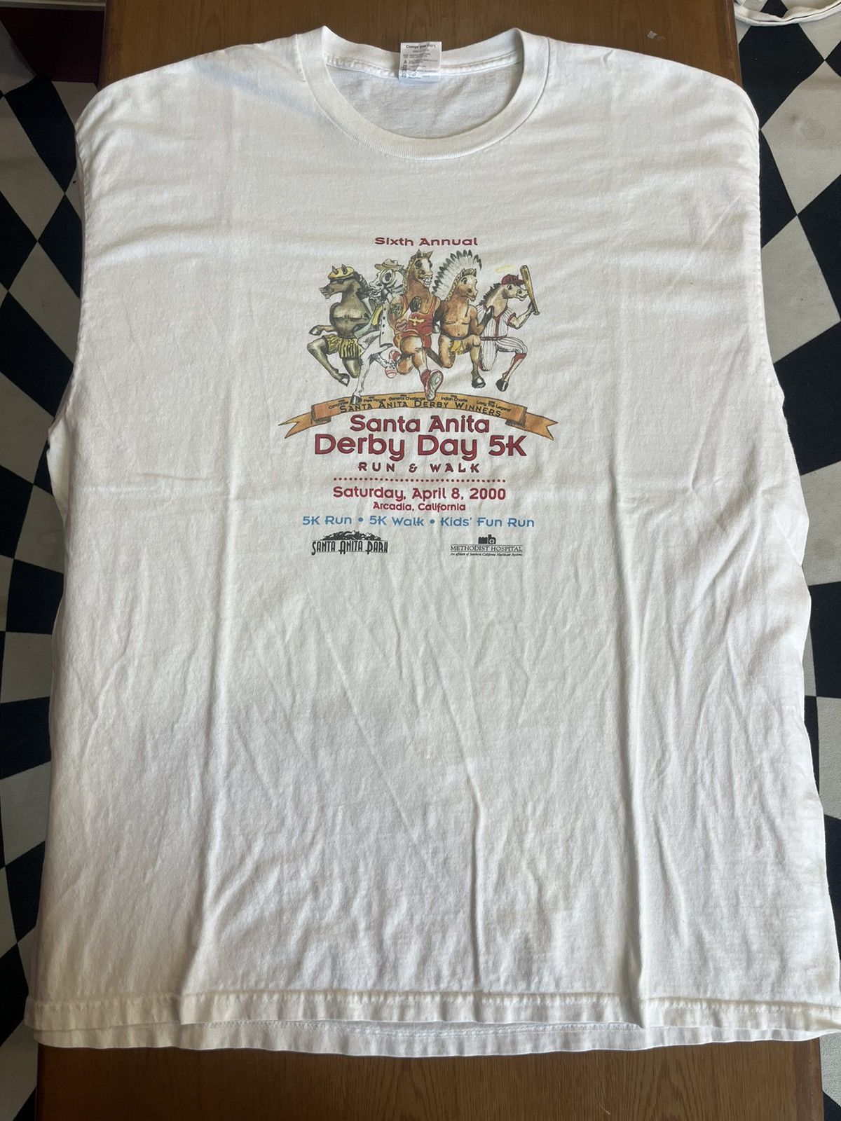 Vintage Vintage Sixth Annual Santa Anita Derby Day 5K 2000’s Tshirt Size US XXL / EU 58 / 5 - 4 Thumbnail