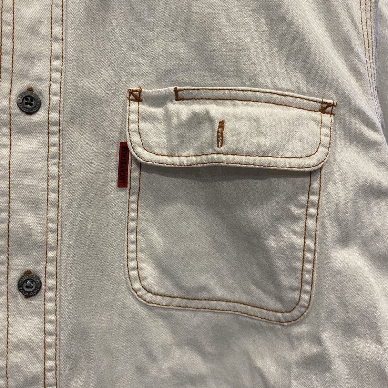 Vintage VTG 90s Lucky Strike denim shirt for bloodshoji Size US L / EU 52-54 / 3 - 6 Thumbnail