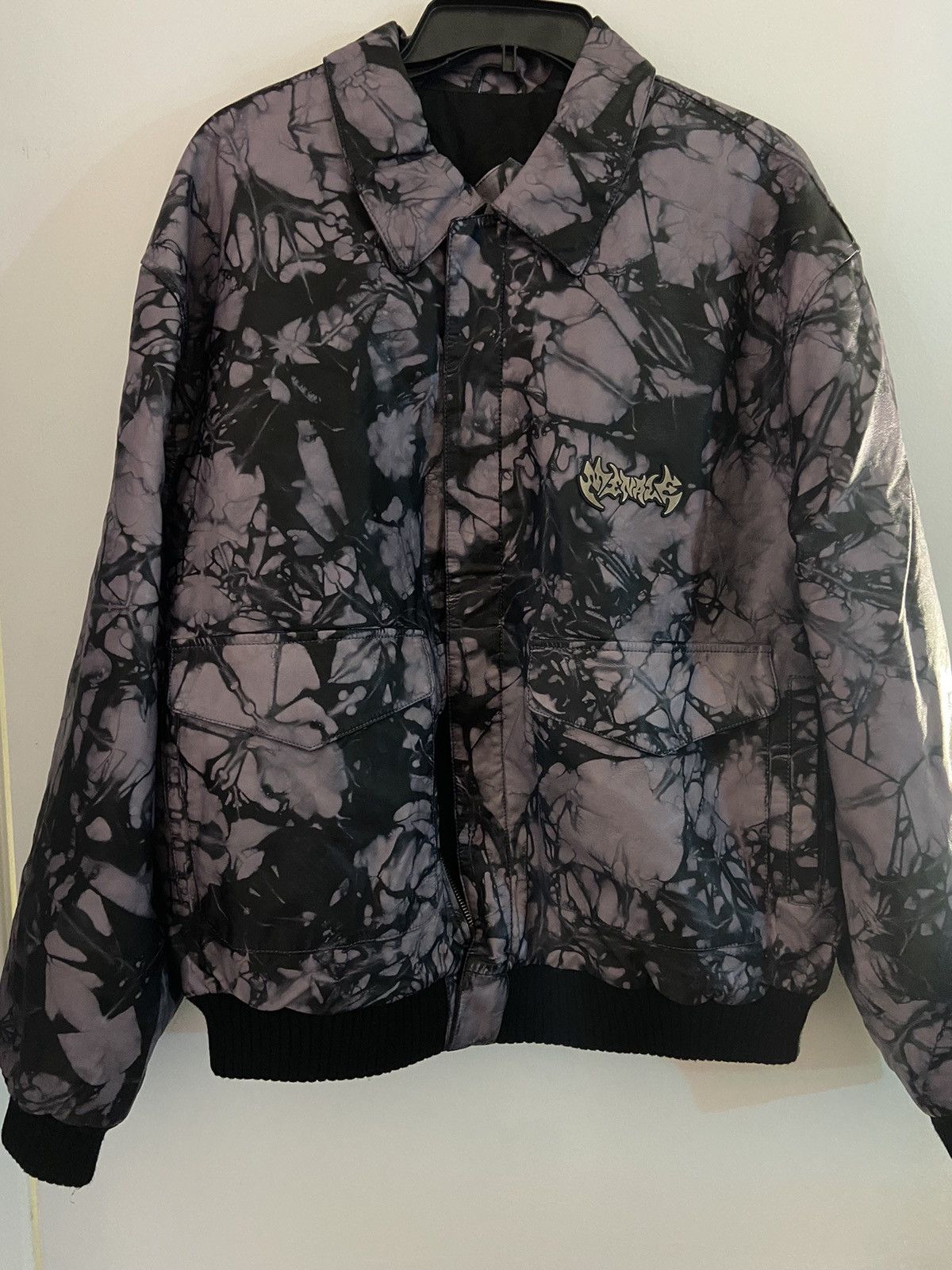 Menace Menace Tye Dye Leather Flight Jacket Bomber Size US L / EU 52-54 / 3 - 3 Thumbnail