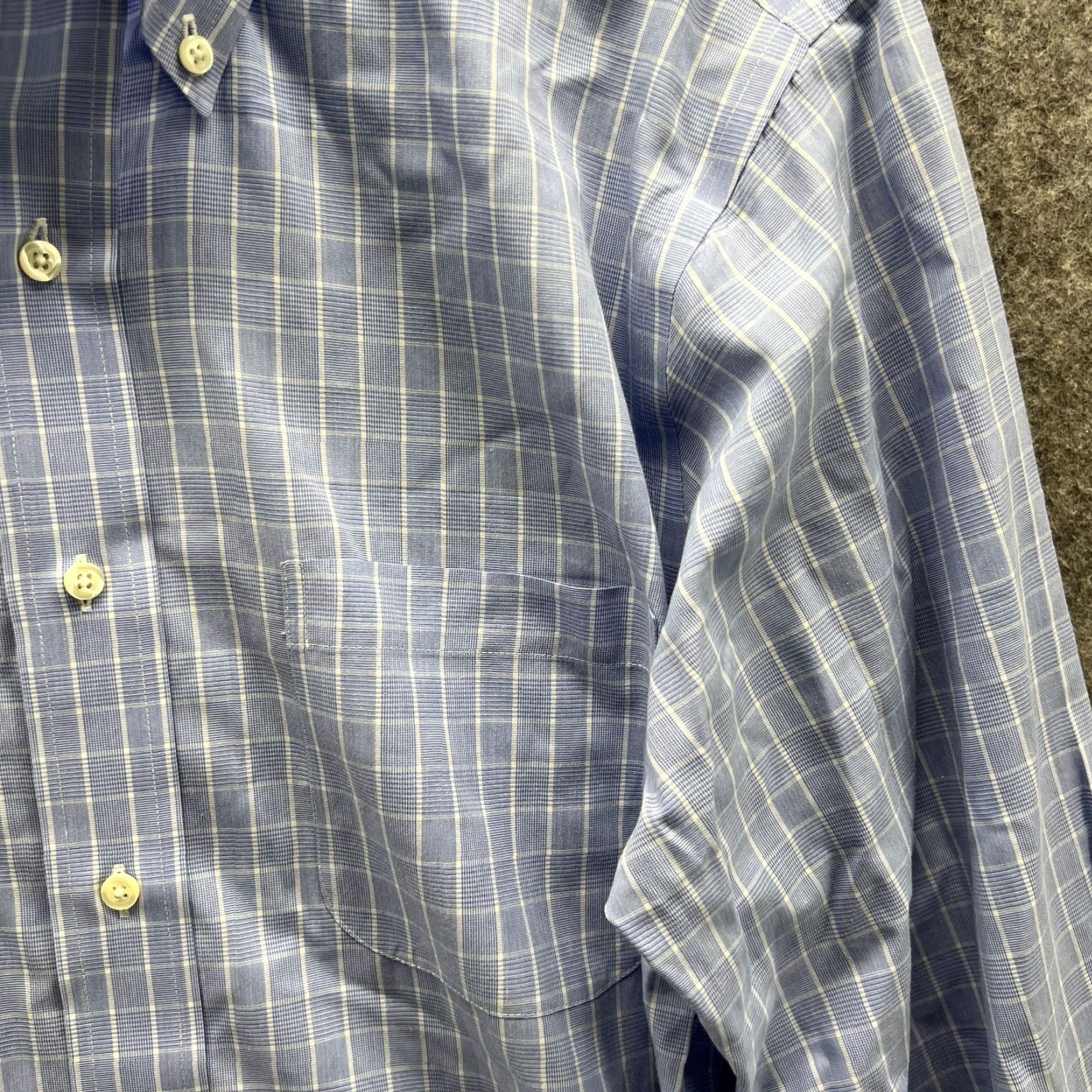 Brooks Brothers Brooks Brothers Shirt Men 15.5 35 Adult Blue Glen Check Button Down Classic Shirt Size US L / EU 52-54 / 3 - 4 Thumbnail