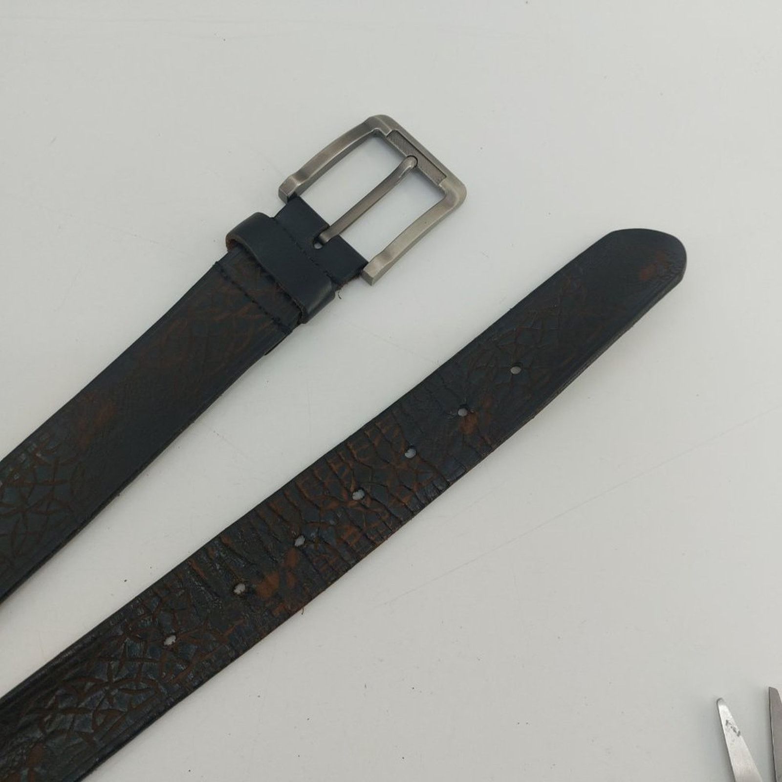 Other Men's Brown Leather Belt Skulls Embossed Size 46 Silver Tone Size 46 - 4 Thumbnail