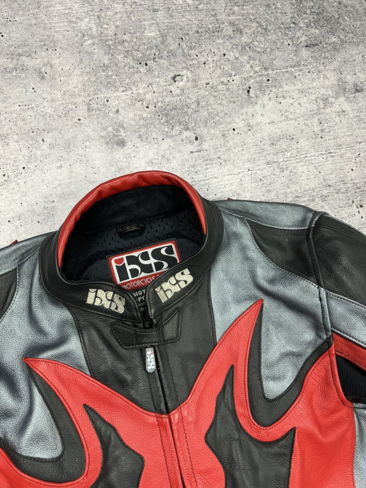 Genuine Leather × Vintage Vintage IXS Y2K Leather Reflective Racing Moto Bomber Jacket Size US M / EU 48-50 / 2 - 9 Thumbnail
