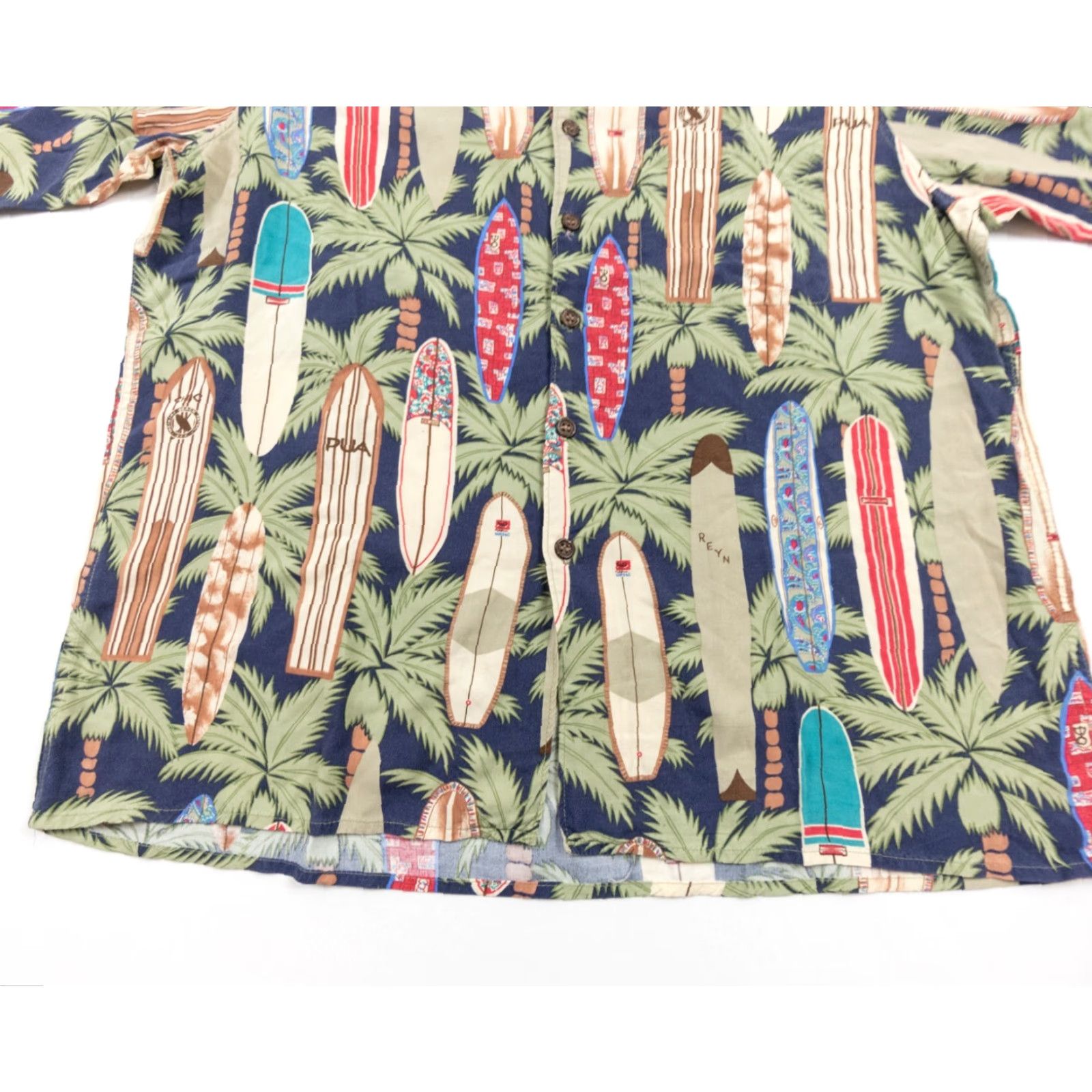 Reyn Spooner Reyn Spooner Mens Shirt Hawaiian Button-Down Short Sleeve Surfboards Multicolor Size US M / EU 48-50 / 2 - 3 Thumbnail