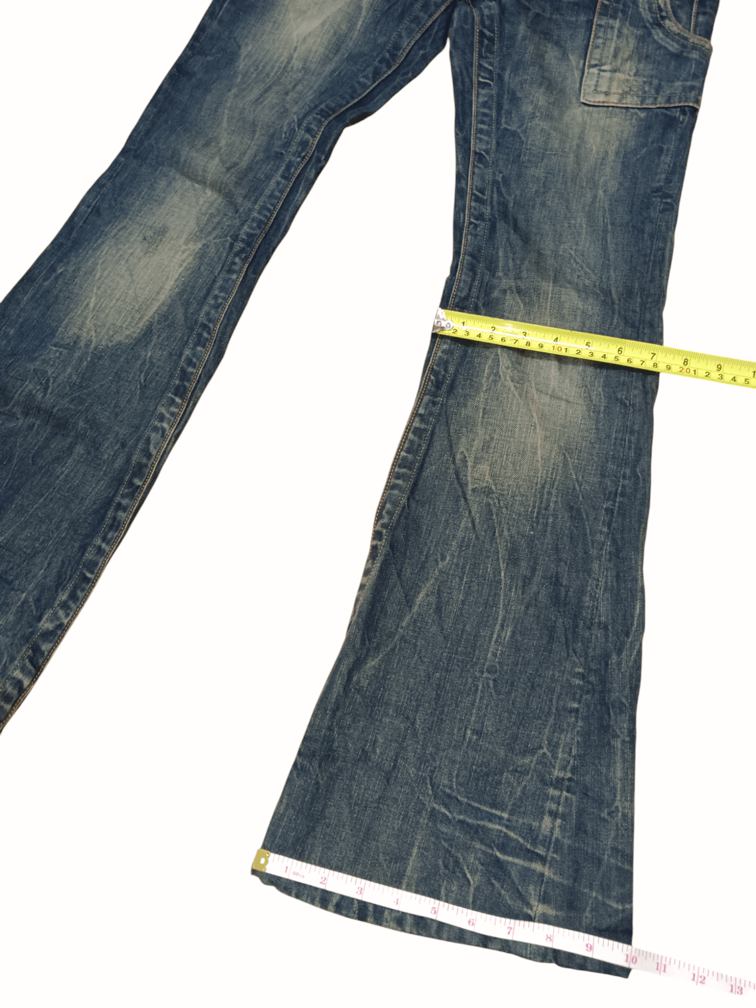 Le Grande Bleu (L.G.B.) 🔥Drive Jeans🔥 Seditionaries Unisex Low Rise Flare Jeans Size US 27 - 15 Thumbnail