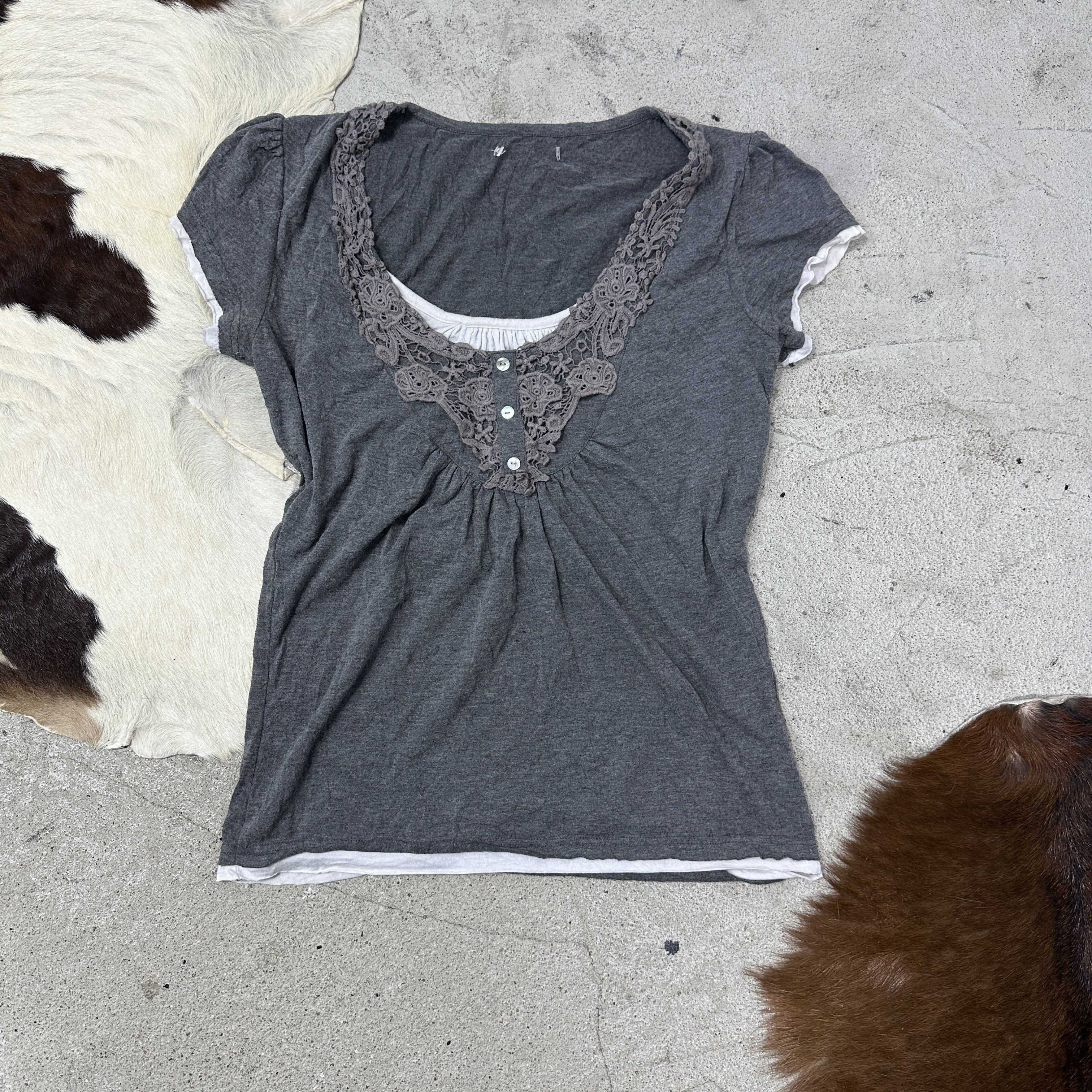 Vintage Vintage Coquette Grunge Lace Top Y2K Size S / US 4 / IT 40 - 2 Thumbnail