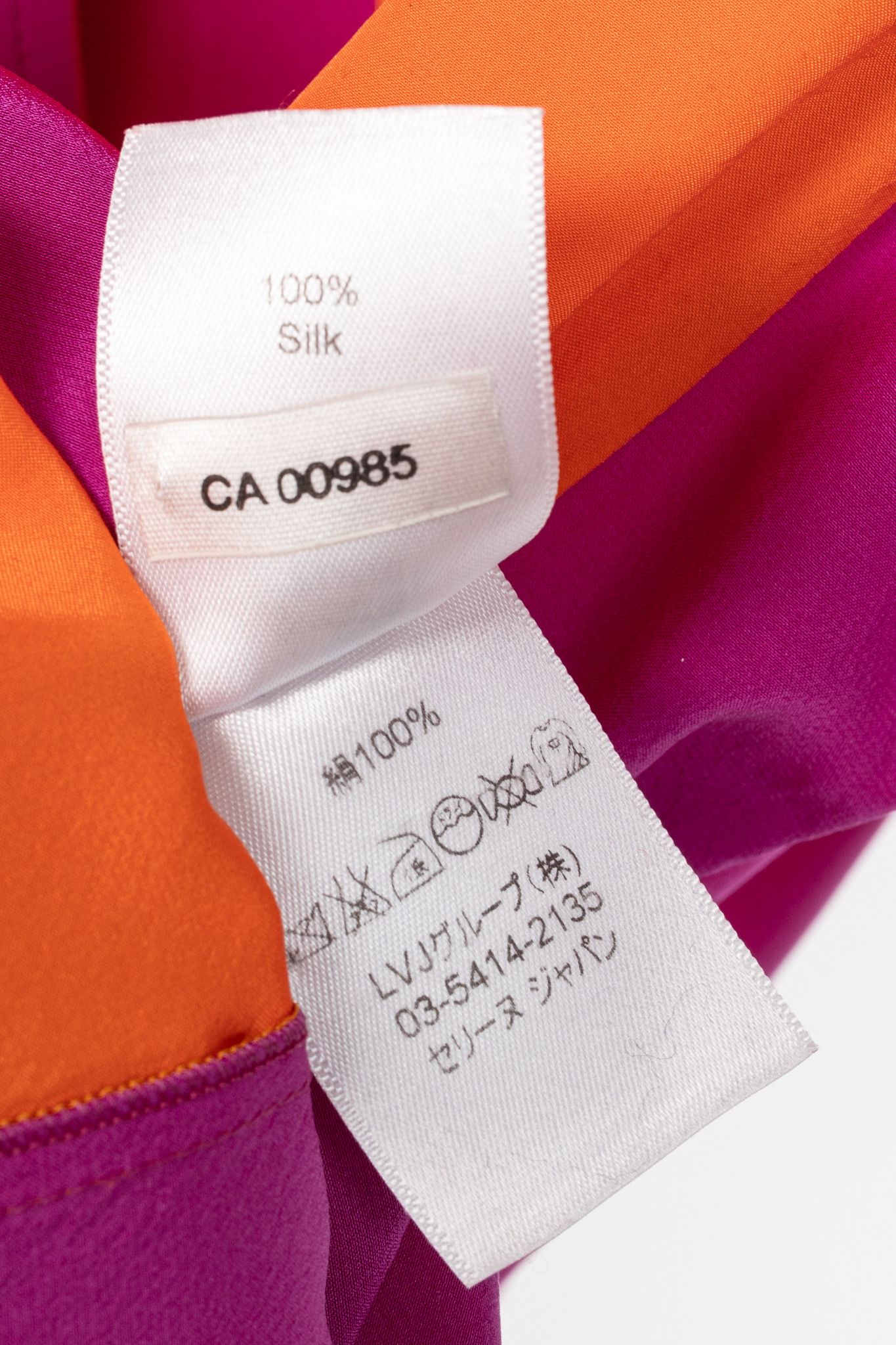 Celine Celine Fuchsia & Orange Colourblock Silk Buttoned Shirt Size L / US 10 / IT 46 - 10 Thumbnail