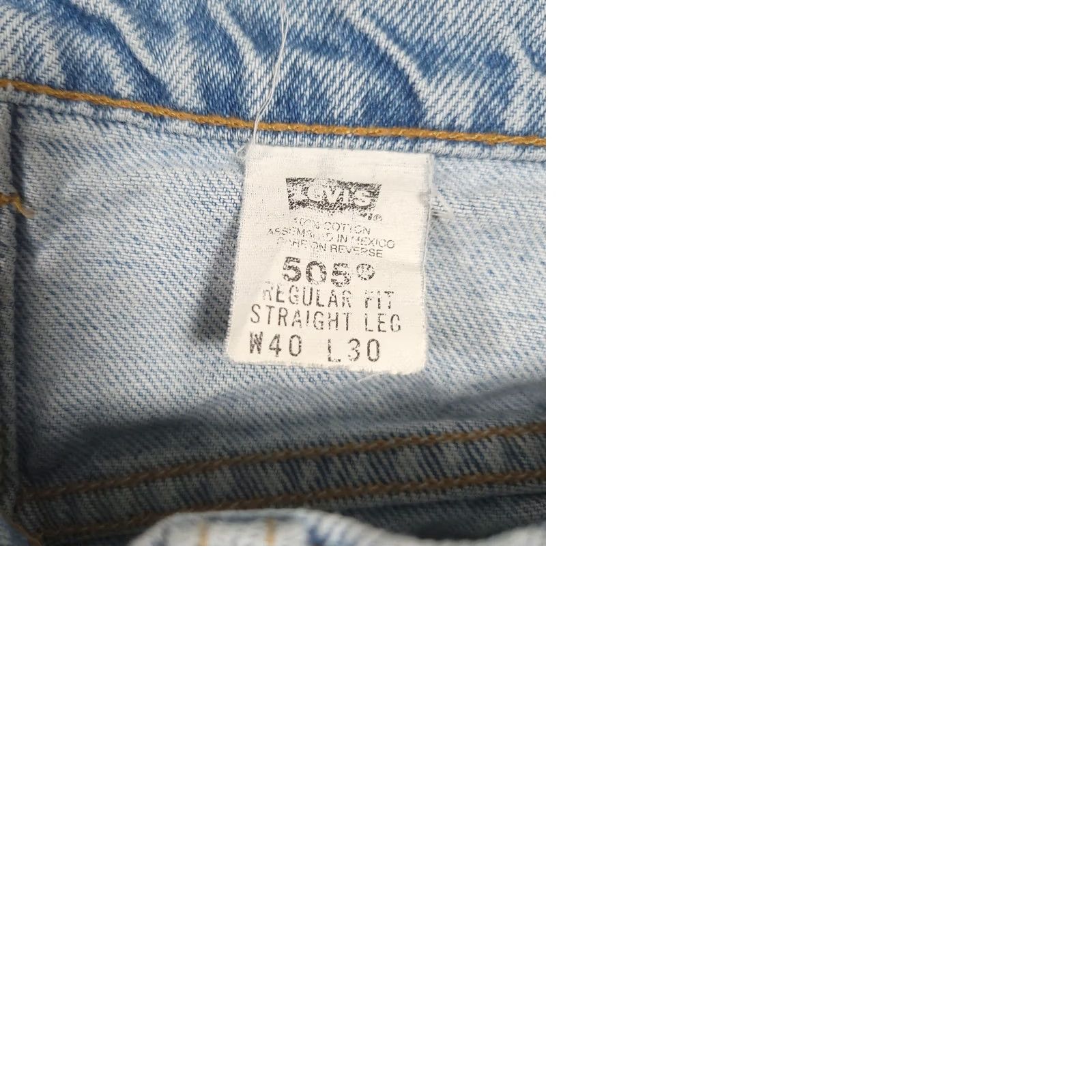Levi's VINTAGE Levi's 505 Jeans Mens 40x29 Blue 90s Orange Tab Distressed Stained Denim Straight Regular 5-Pocket Jeans Mens Size US 40 / EU 56 - 12 Thumbnail