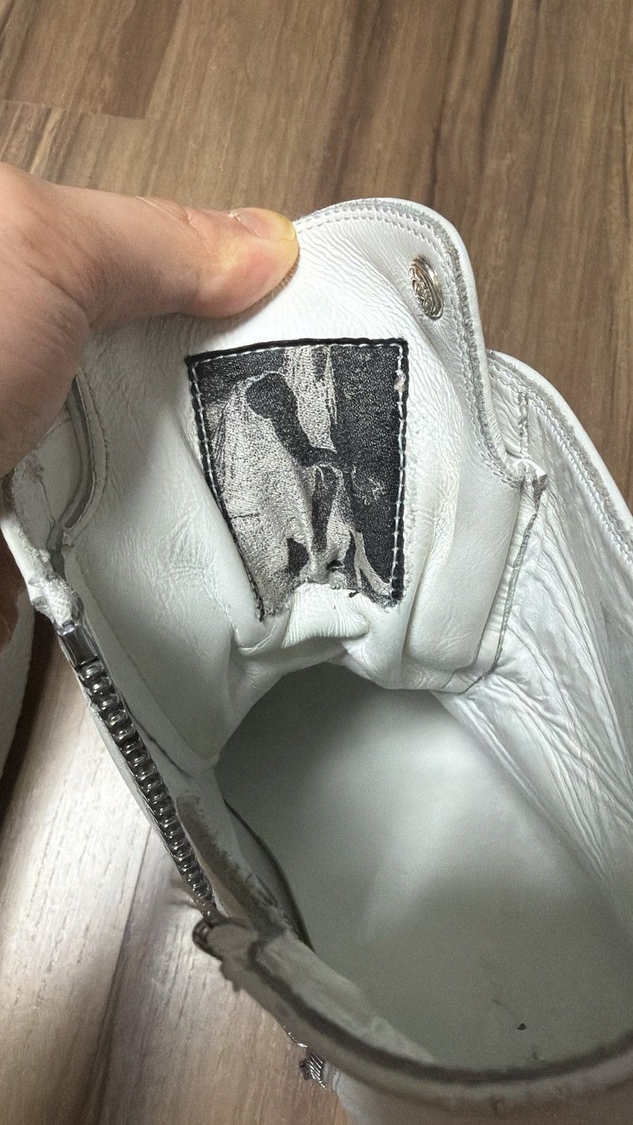 Chrome Hearts [EU45] Chrome Hearts Ramones with fleur white rhodium Size US 11.5 / EU 44-45 - 4 Thumbnail