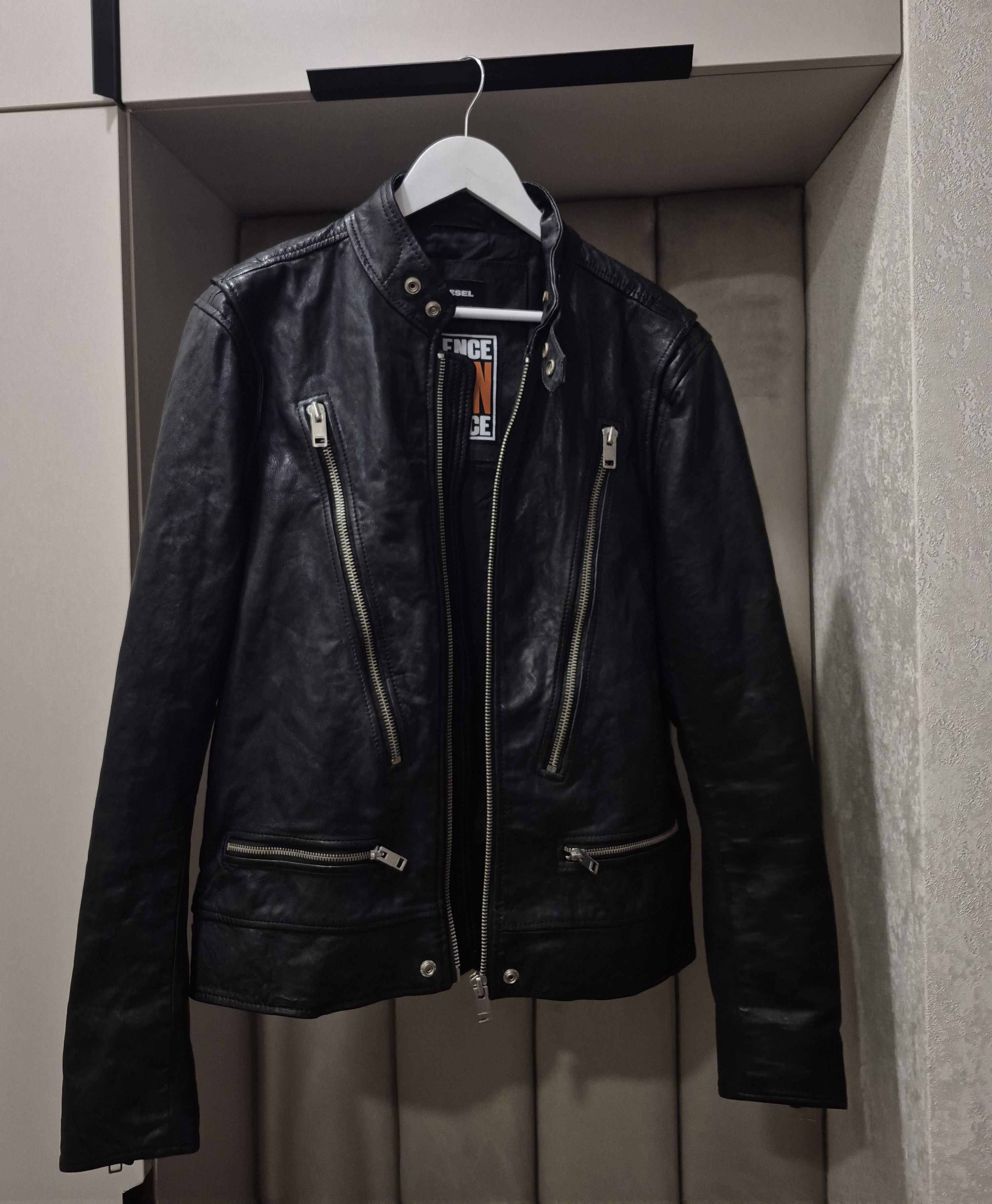 Diesel Diesel L Hardstyle biker leather jacket Size US L / EU 52-54 / 3 - 1 Thumbnail