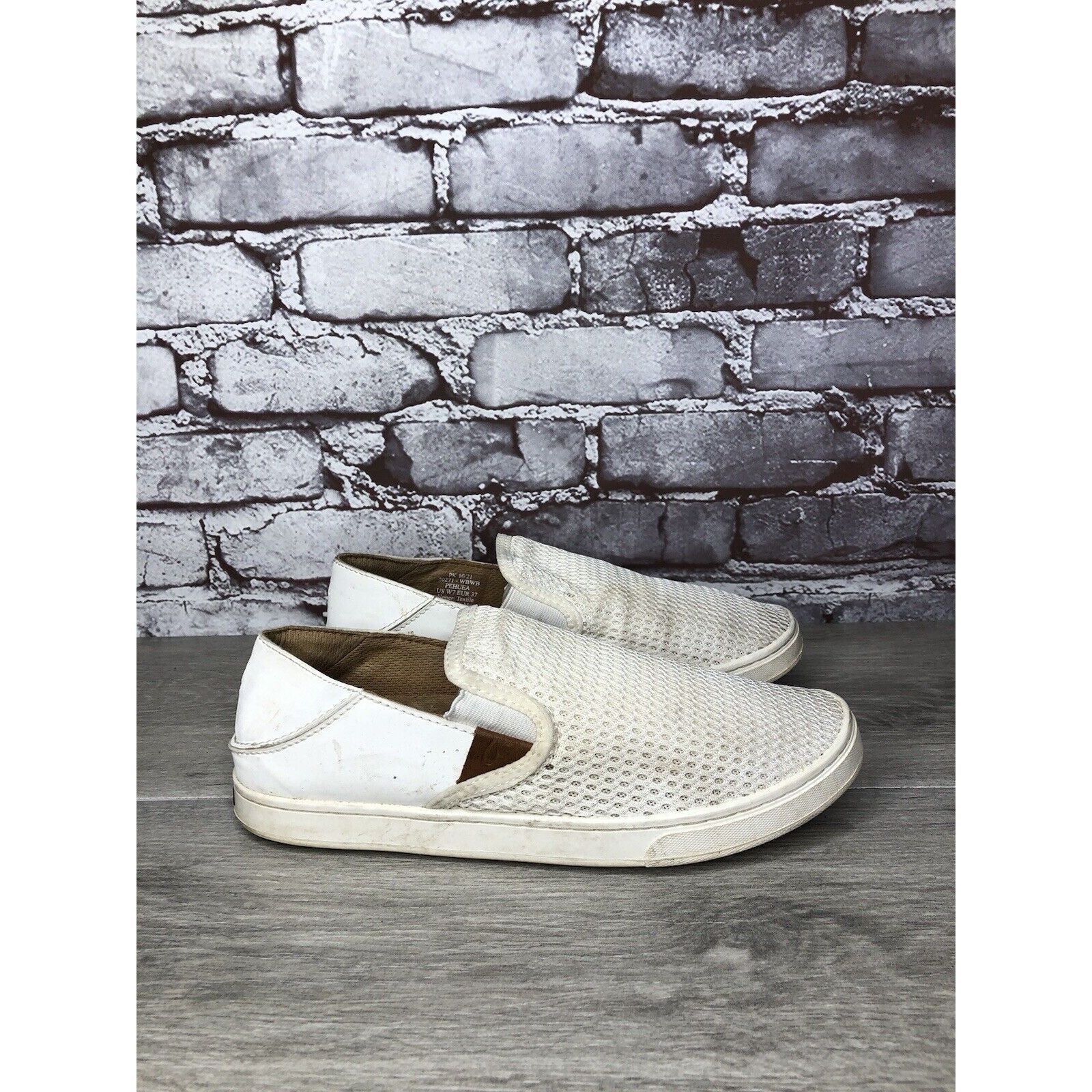 Olukai Olukai Shoes Pehuea Slip On Comfort White Textile Sneakers W Size US 7 / IT 37 - 3 Thumbnail