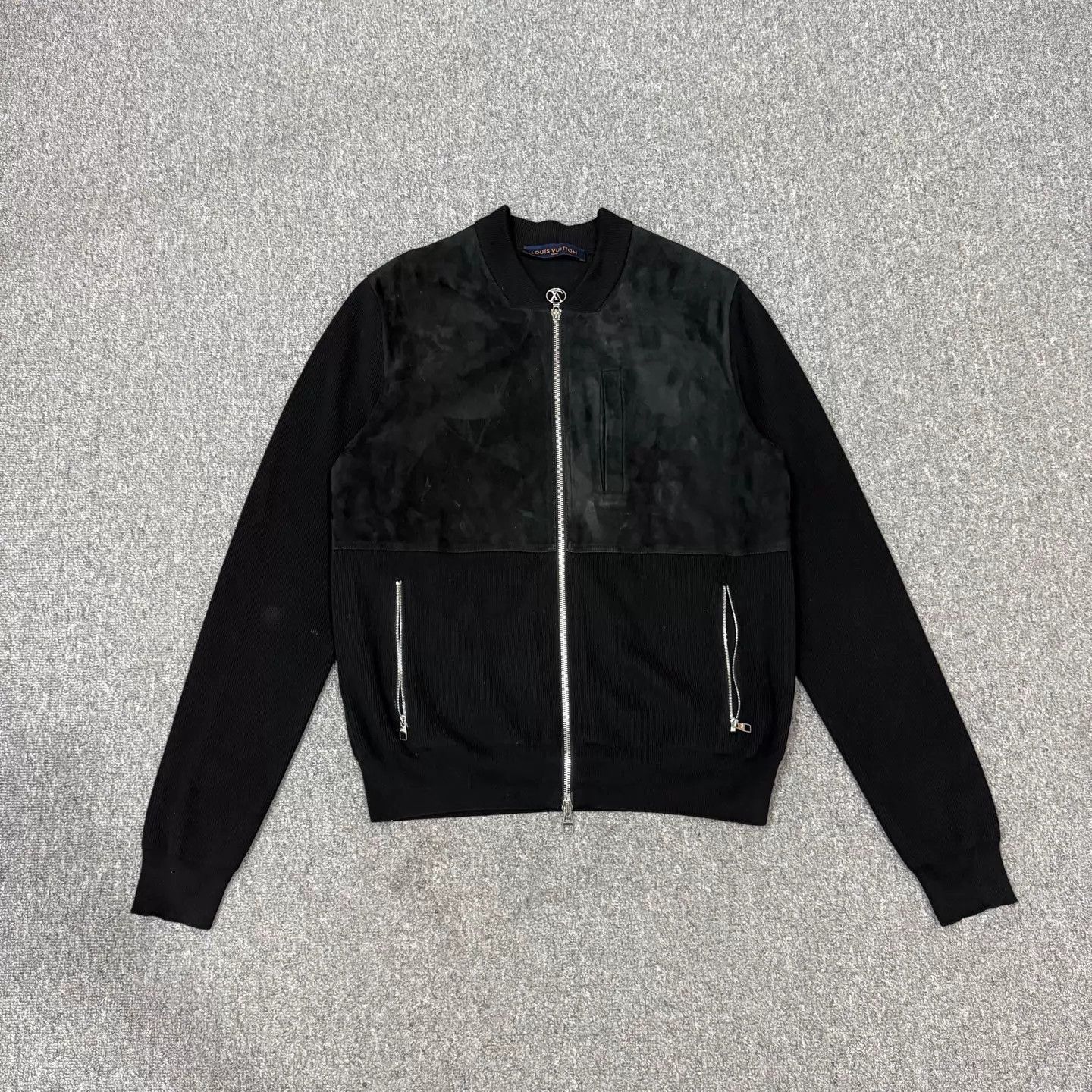 Louis Vuitton LV Black Color Block Leather Zip-Up Jacket M 99 New Size US M / EU 48-50 / 2 - 1 Thumbnail