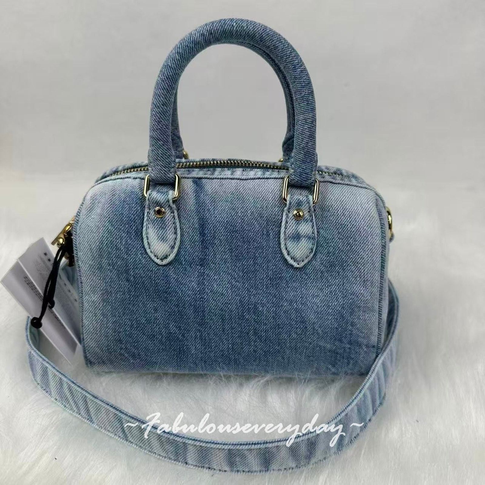 Coach Coach Mini Rowan Crossbody Loved Denim Charms Light Indigo Size ONE SIZE - 3 Thumbnail