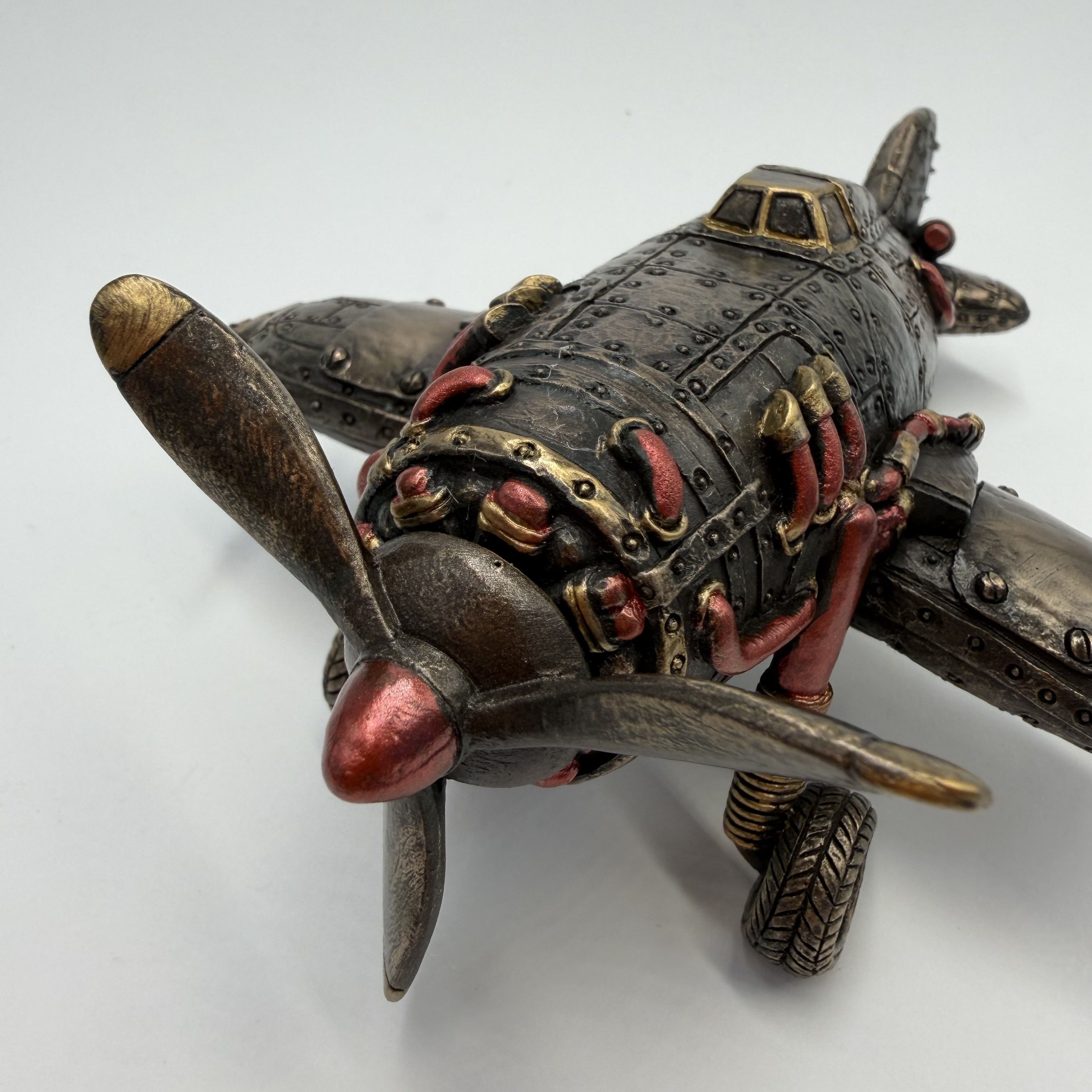 Other Steampunk Airplane Figurine Bronze Finish Polystone Size ONE SIZE - 7 Thumbnail