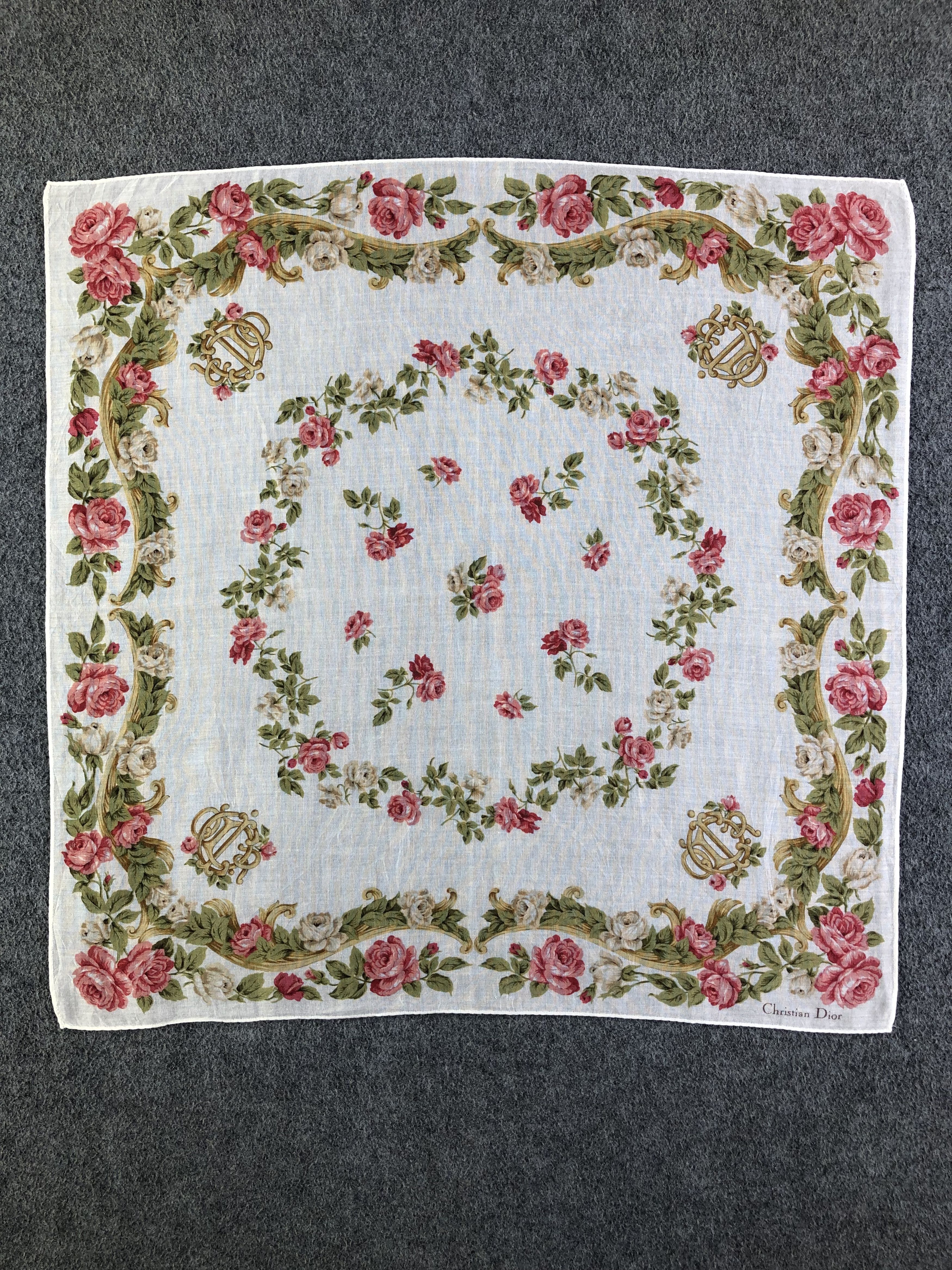 Vintage Christian Dior Handkerchief / Bandana / Neckerchief C406 Size ONE SIZE - 4 Thumbnail