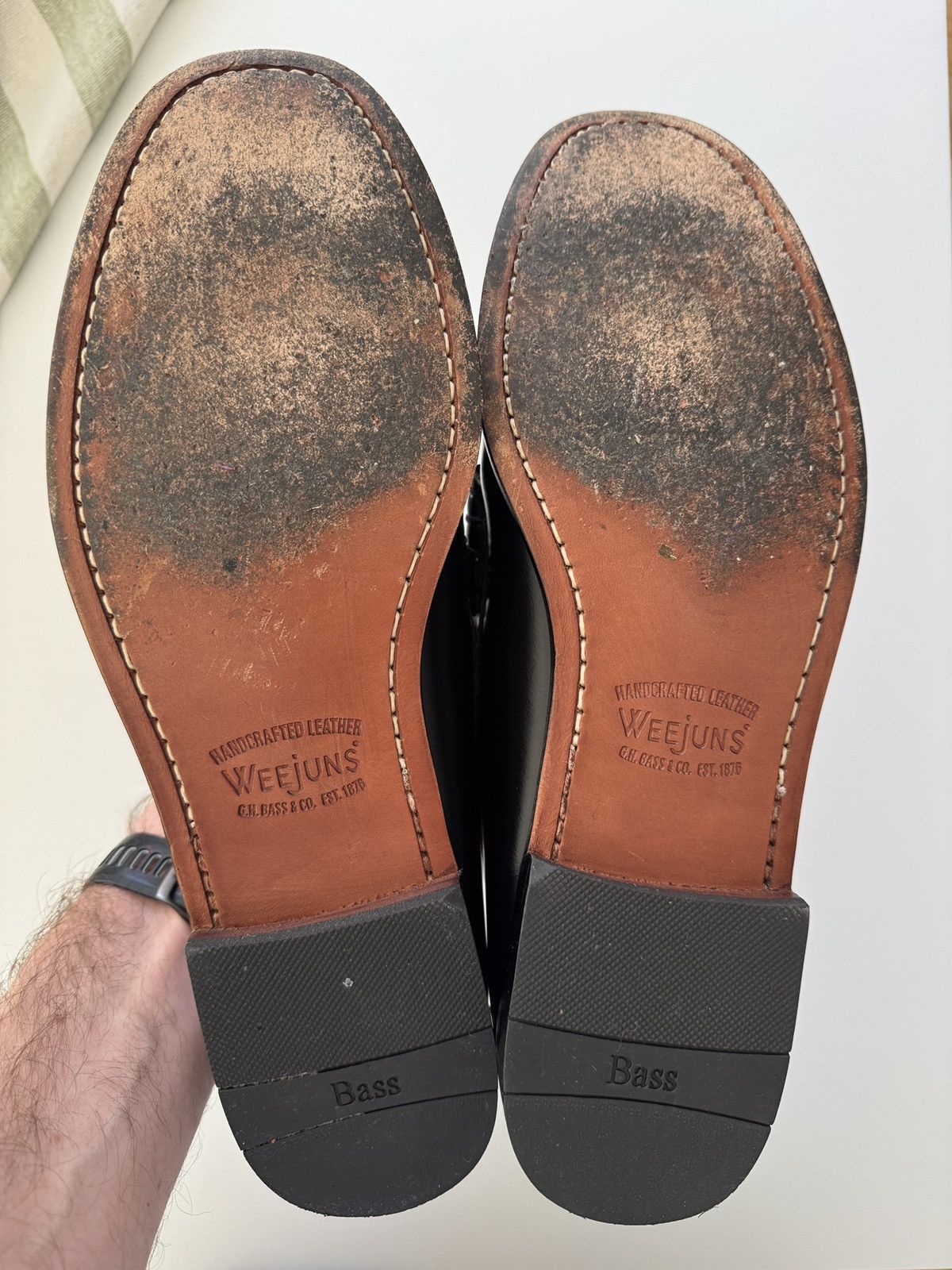 G.H. Bass & Co. Weejuns Larson in Black Leather Size US 13 / EU 46 - 3 Thumbnail
