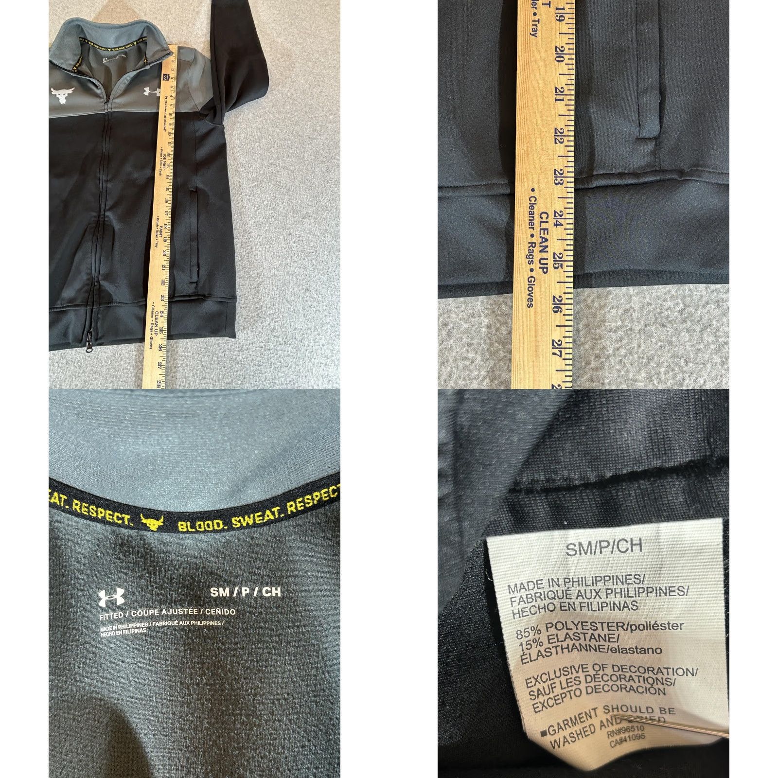 Under Armour Under Armour Project Rock Jacket Mens Small Black Full Zip Track Gym Fitted UA Size US S / EU 44-46 / 1 - 8 Thumbnail