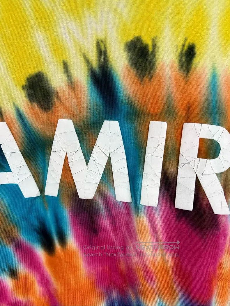 Amiri Amiri Size L Tie-dyed letters destroy LOGO short sleeves Size US L / EU 52-54 / 3 - 3 Thumbnail