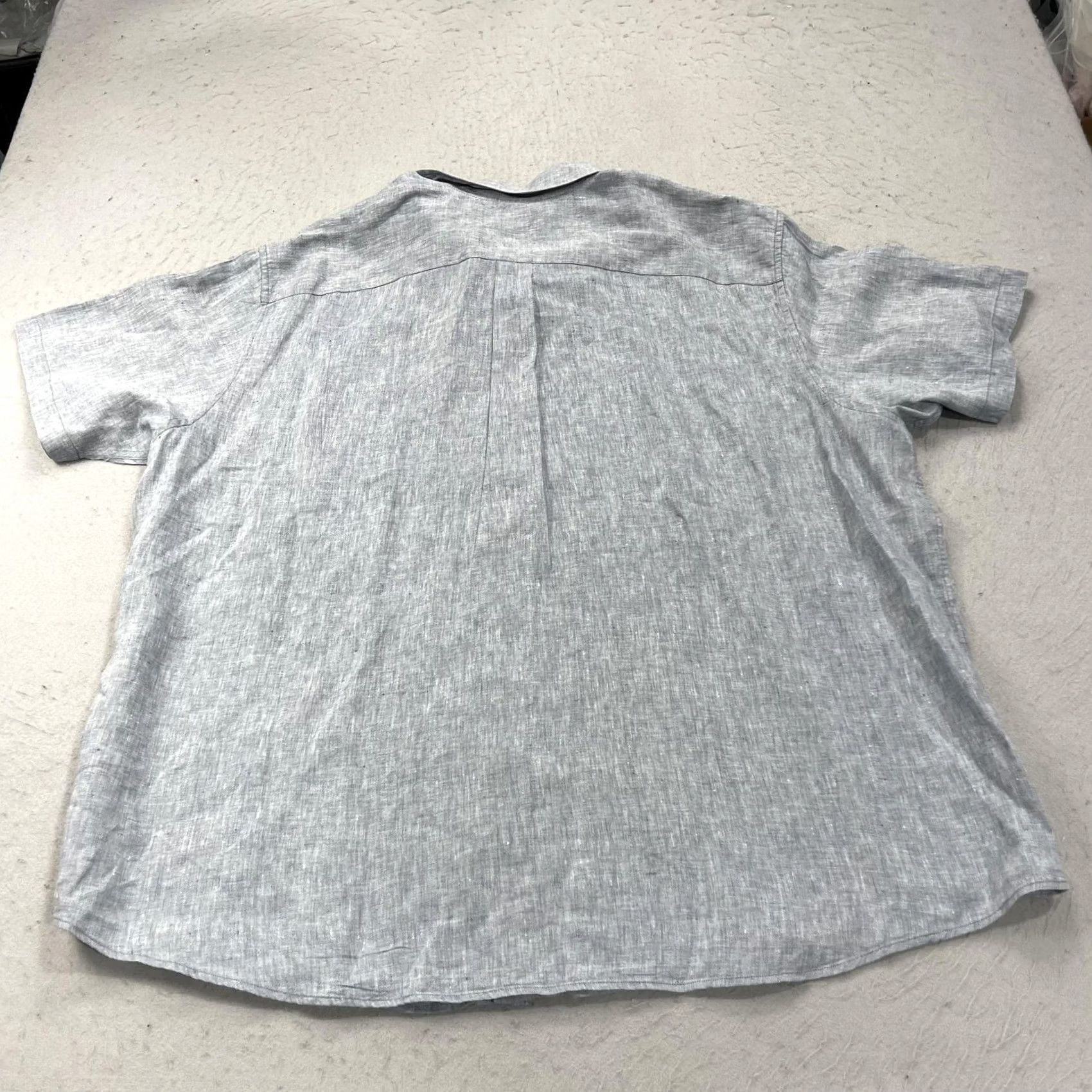 Brooks Brothers Brooks Brothers Shirt Mens 2XL Gray Irish Linen Short Sleeve Button Down Size US XXL / EU 58 / 5 - 7 Thumbnail