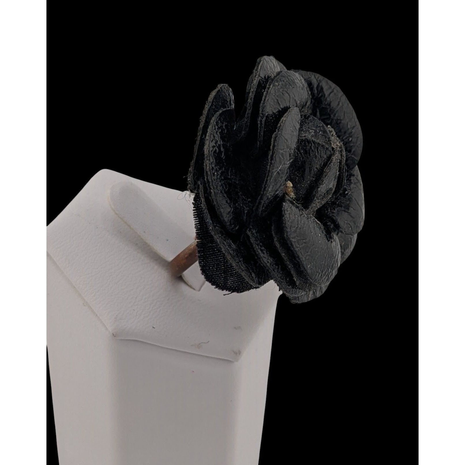 Other Whimsygoth Faux Leather Floral Ring Size 8 (Adjustable) Size ONE SIZE - 9 Thumbnail