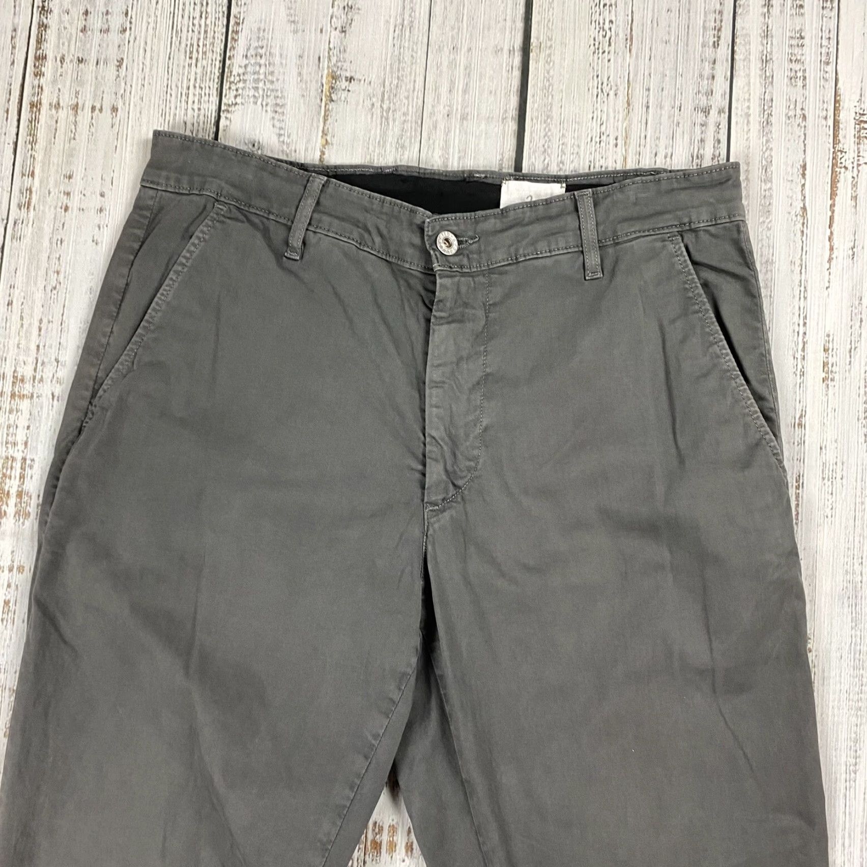 Vintage VINTAGE AG Adriano Goldschmied The Lux Khaki Chino Pants Mens Size 34 Grey Stretch Relaxed Size US 34 / EU 50 - 3 Thumbnail