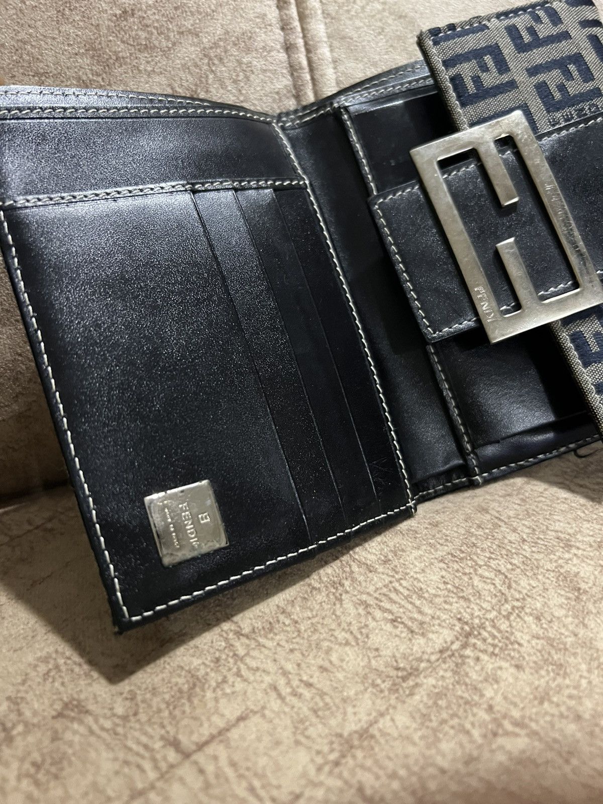 Fendi Fendi FF Zucca Monogram Metal Plated Compact Leather Wallets Size ONE SIZE - 11 Thumbnail