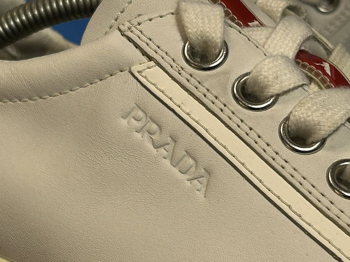Prada Vintage Prada Sport Logo White Leather Sneakers Shoes Size US 10 / EU 43 - 4 Thumbnail