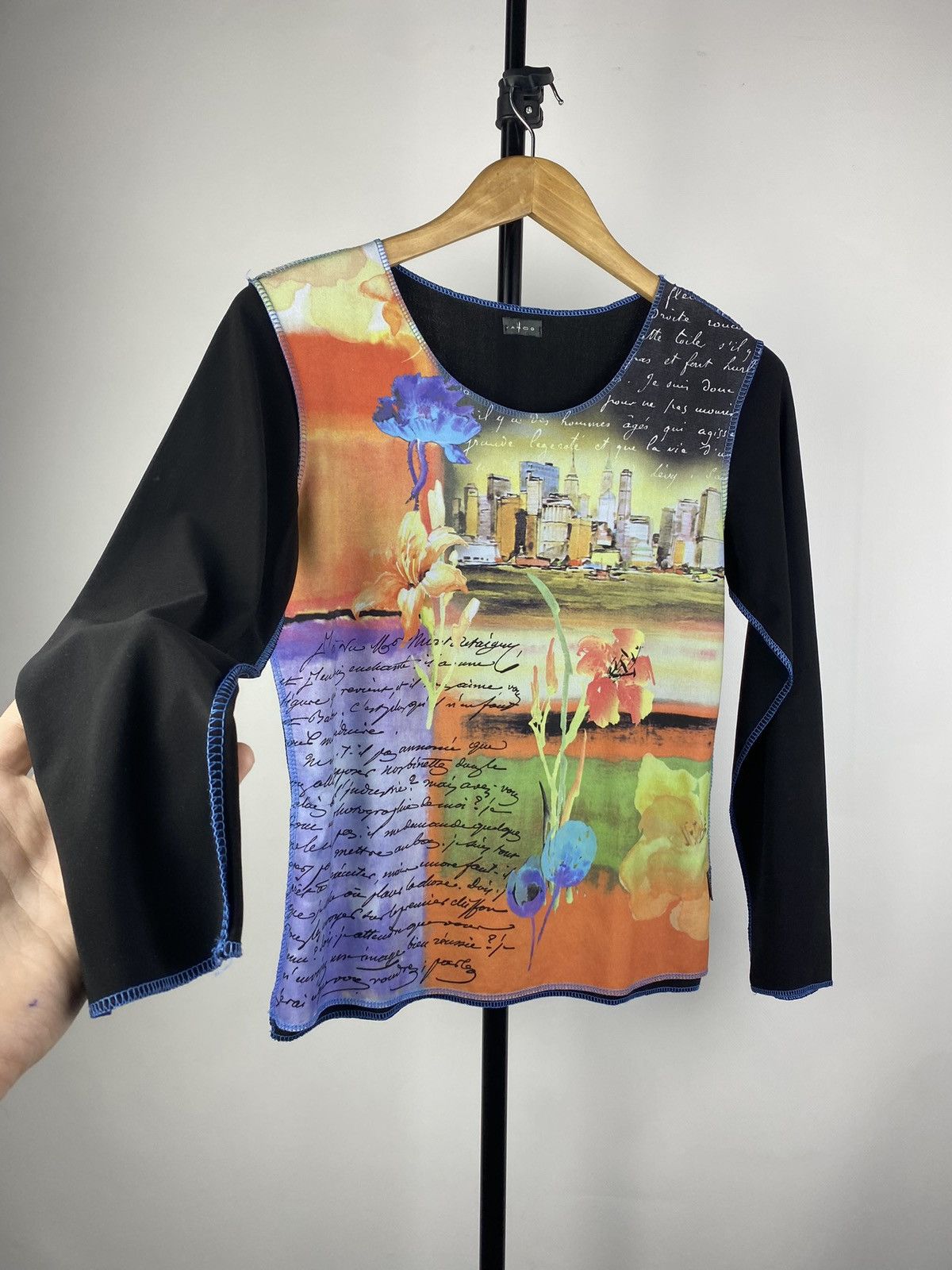 Japanese Brand × Vintage 🔥Gothic Avant Garde Mesh Blouse Flowers jpg Punk Emo Goth Size M / US 6-8 / IT 42-44 - 1 Thumbnail