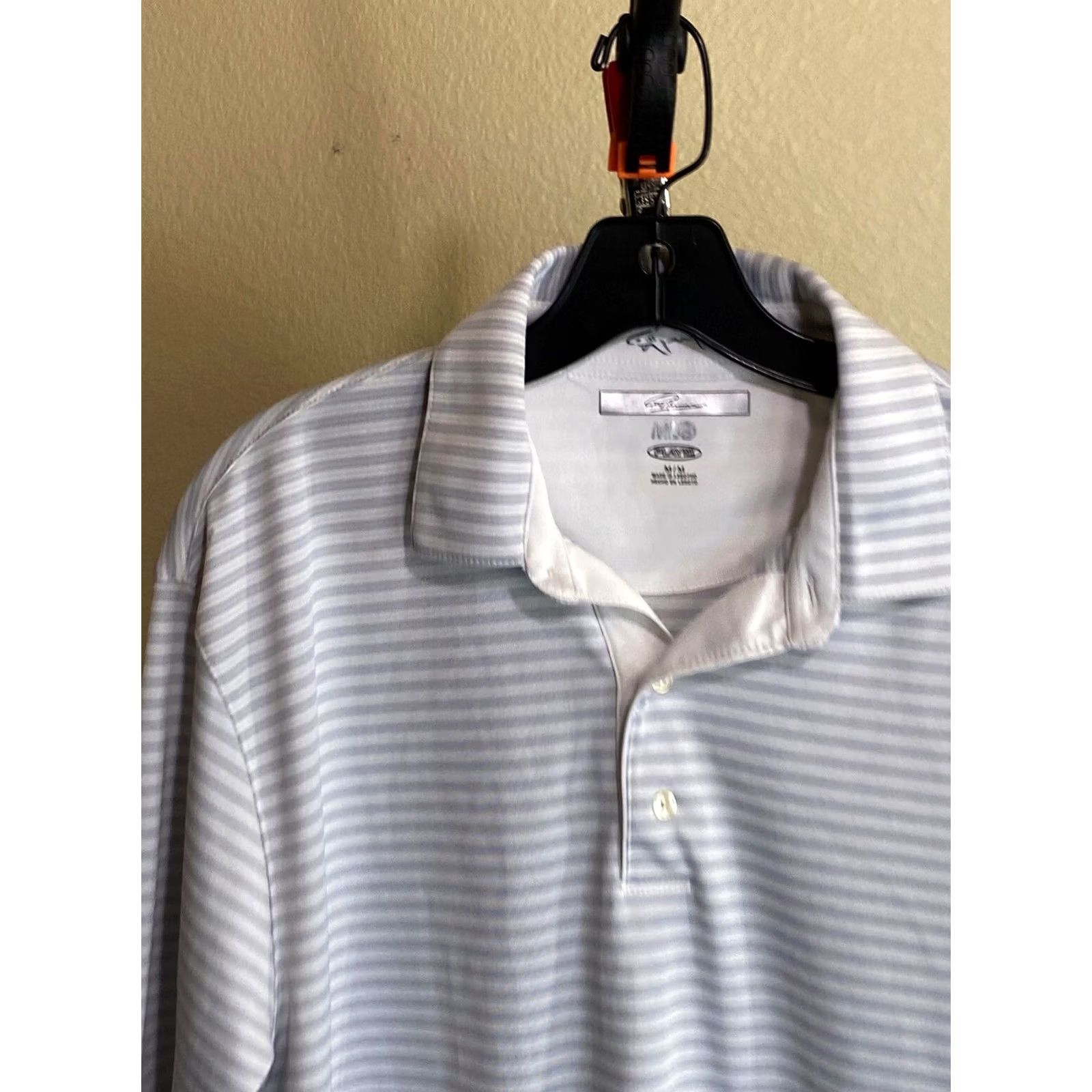 Vintage Greg Norman Gray Stripe Play Dry Poly Golf POLO SHIRT Medium M Size US M / EU 48-50 / 2 - 2 Thumbnail