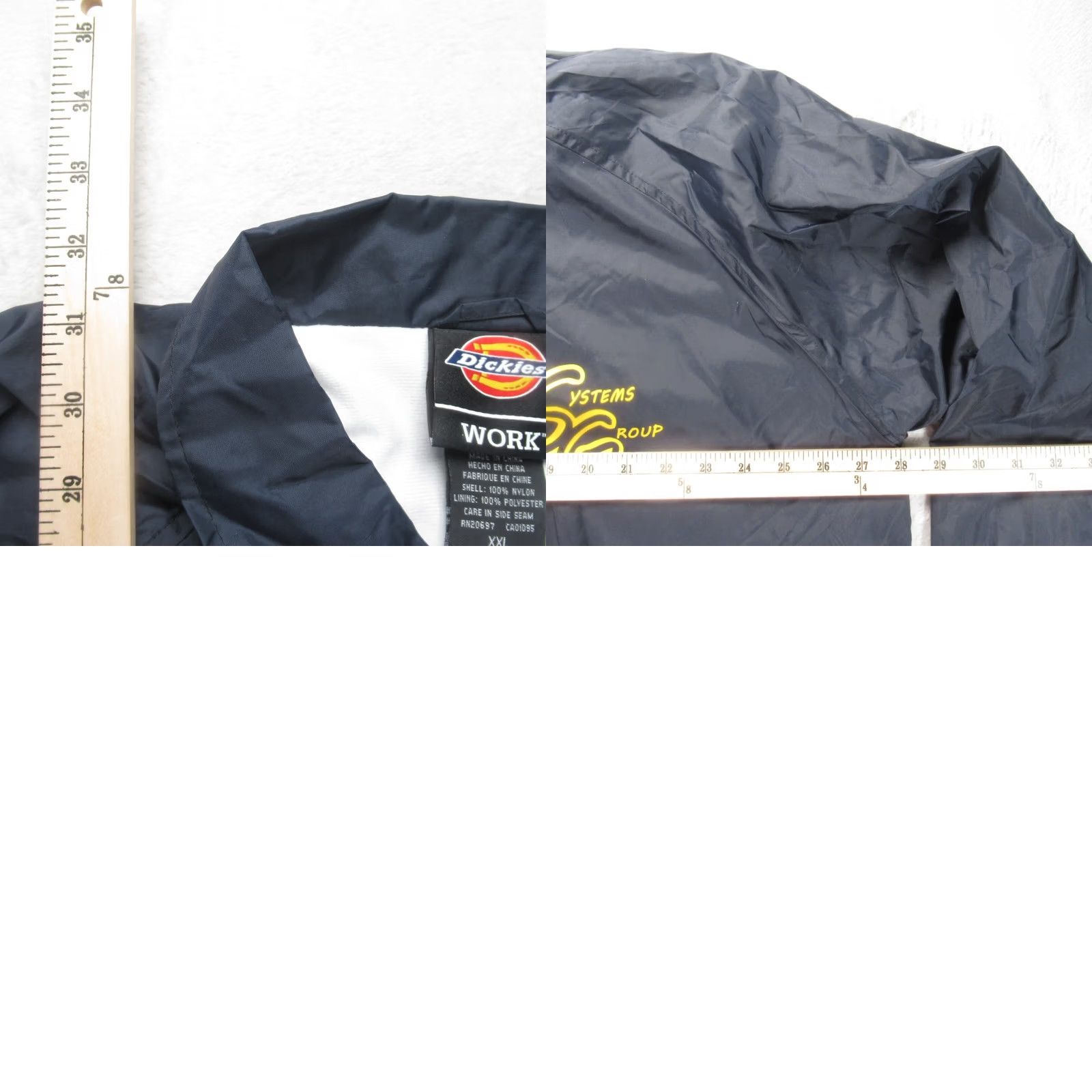 Dickies Dickies Work Nylon Jacket Men 2XL Blue SG Logo Collared Snap Front Rain Coat Windproof Waterproof Jacket Mens Size US XXL / EU 58 / 5 - 8 Thumbnail