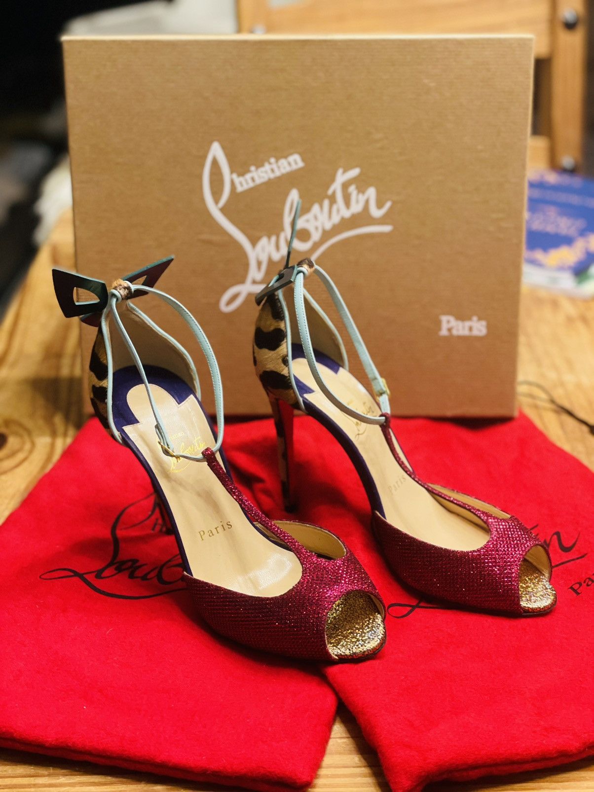Christian Louboutin Christian Louboutin Peep-Toe Heels with Butterfly Bows Size US 7 / IT 37 - 1 Thumbnail