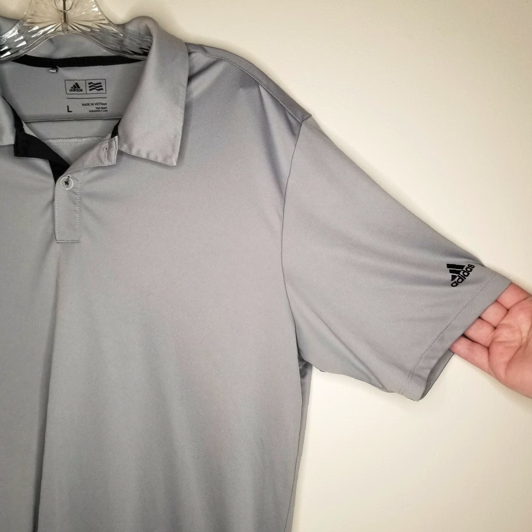 Adidas VINTAGE Adidas Polo Shirt Mens Short Sleeve Gray Large ES Solar 80s Men Size US L / EU 52-54 / 3 - 2 Thumbnail