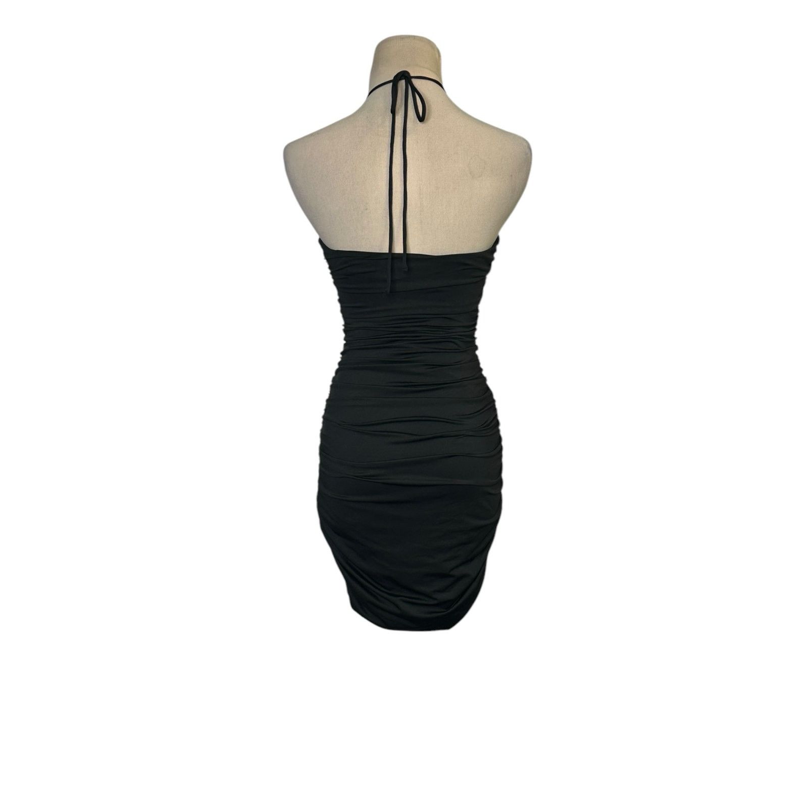 PRINCESS POLLY Princess Polly black halter cut out ruched mini dress size 2 Size XS / US 0-2 / IT 36-38 - 14 Thumbnail