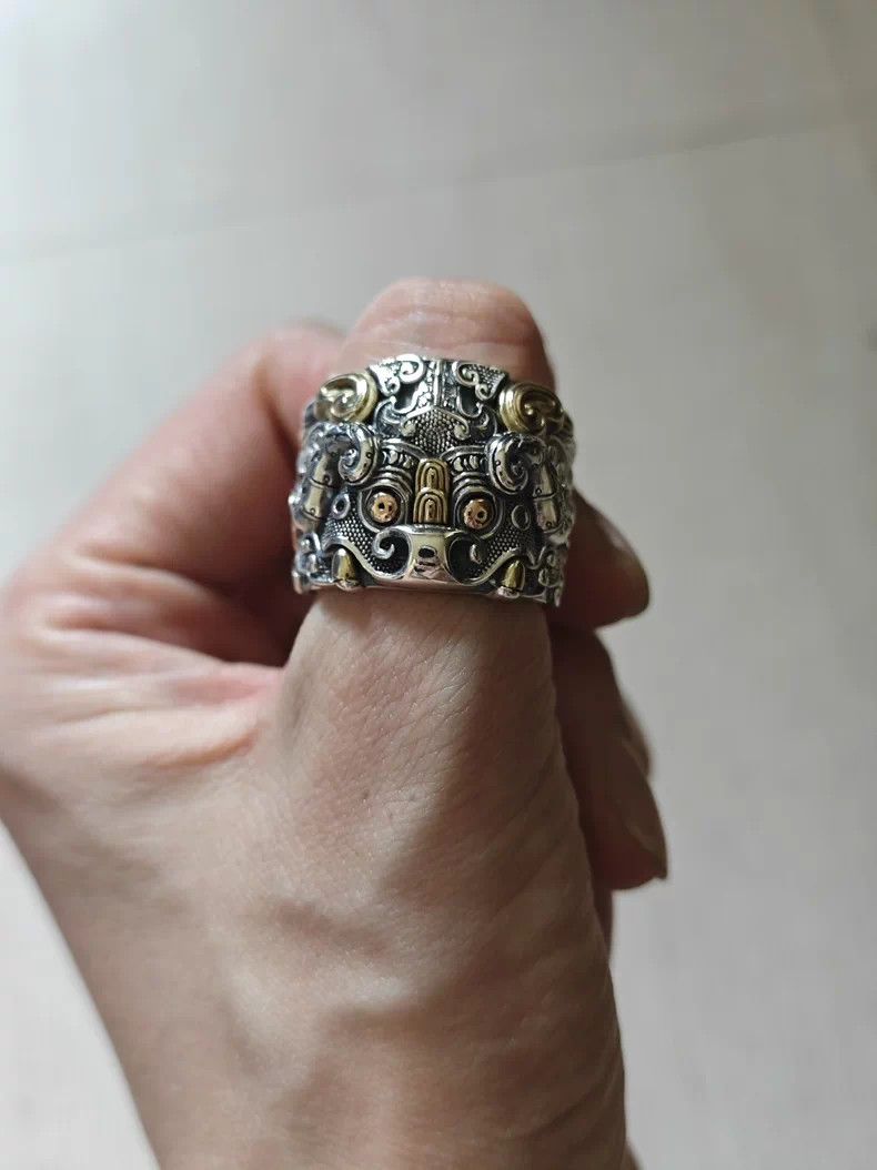 VIBE Chrome Dragon Silver Ring Vintage Rings🔥🔥🔥 Size ONE SIZE - 5 Thumbnail