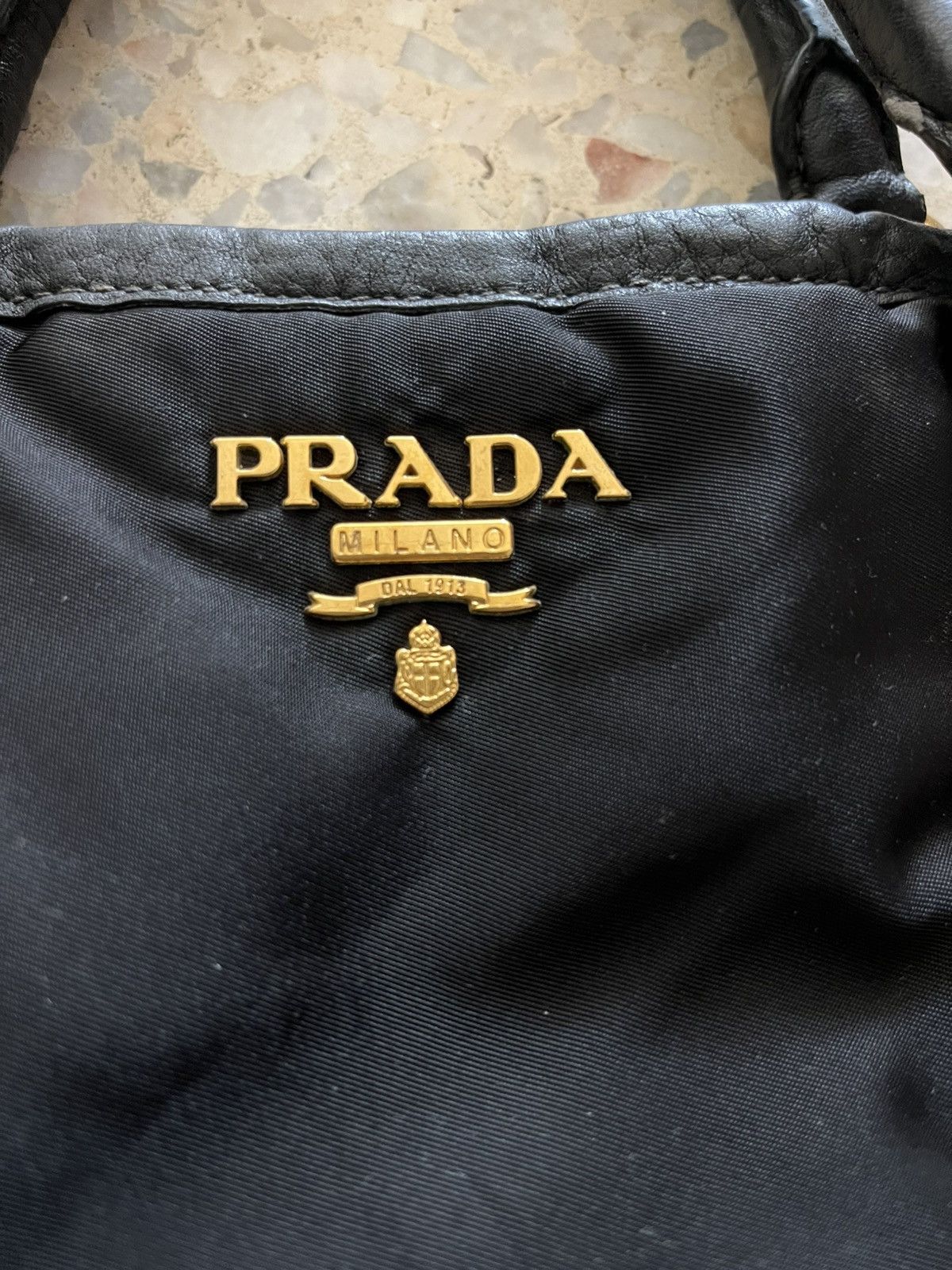 Prada PRADA 2WAY Shoulder Handbag Black Nylon Leather Logo Plate Size ONE SIZE - 2 Thumbnail