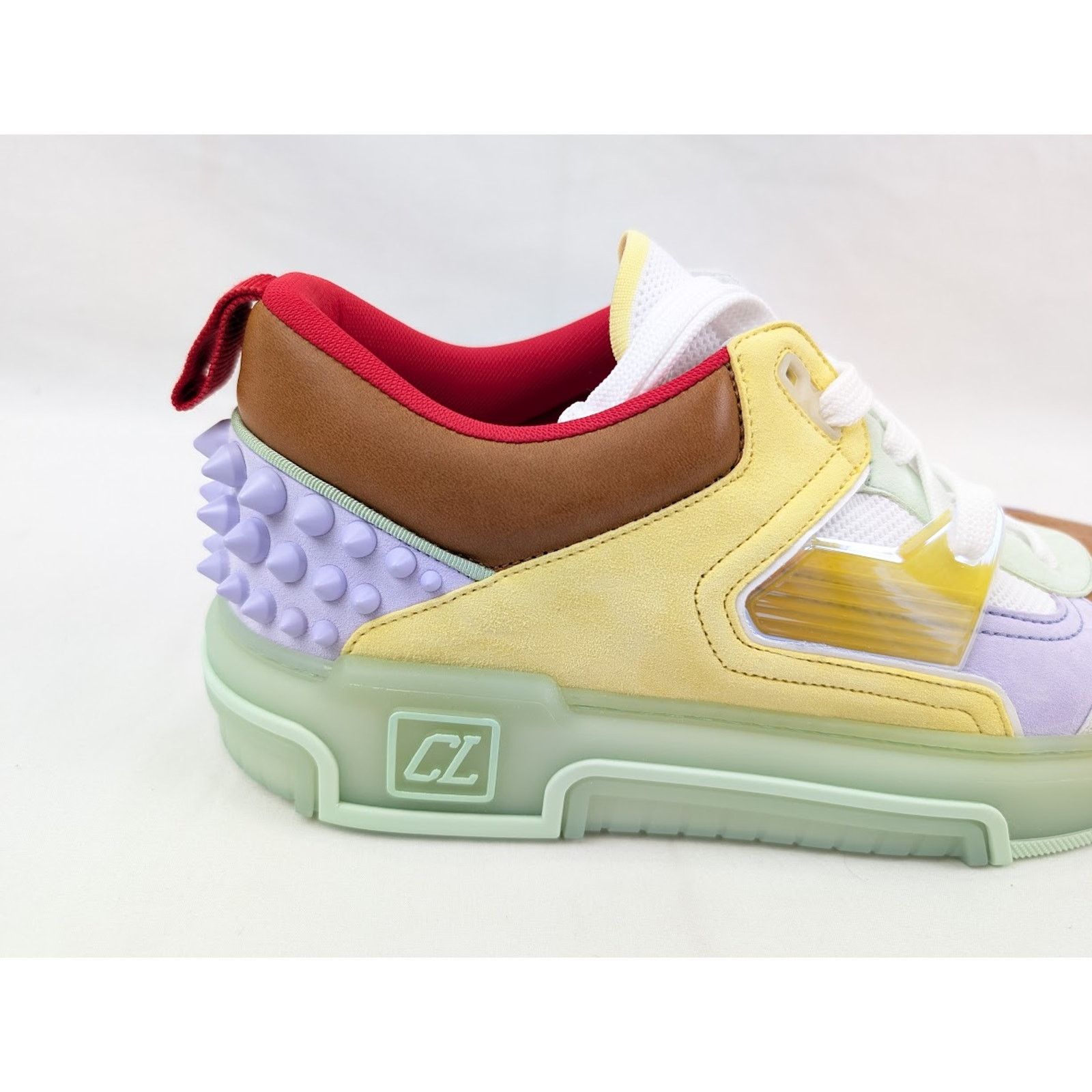 Christian Louboutin o1rshd1 Calf Astrol Loubi Flat Sneakers Studio Green/Lilac Size US 11 / EU 44 - 4 Thumbnail