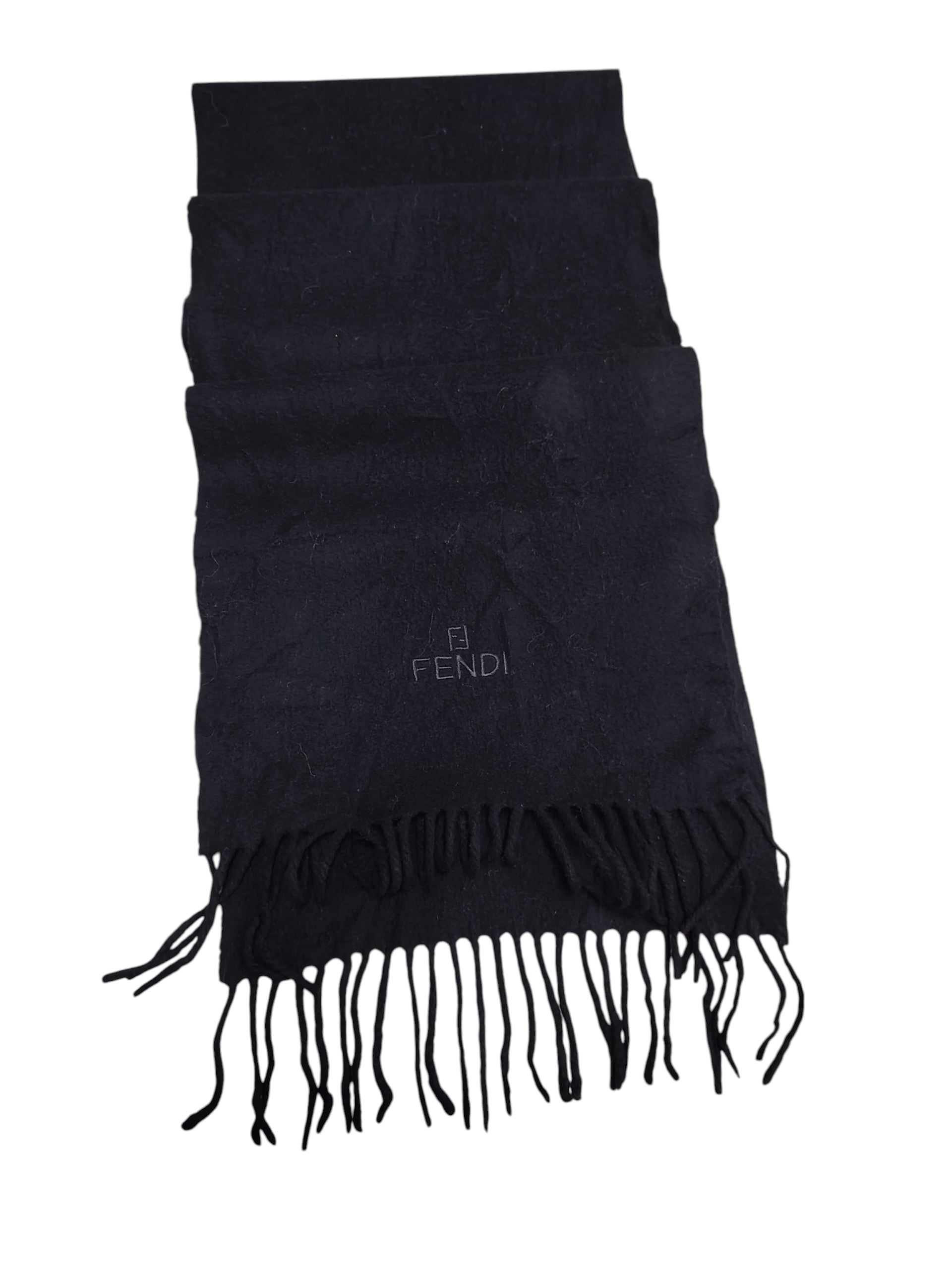 Fendi Fendi Muffler Scarf Wool Black Scarves Size ONE SIZE - 3 Thumbnail