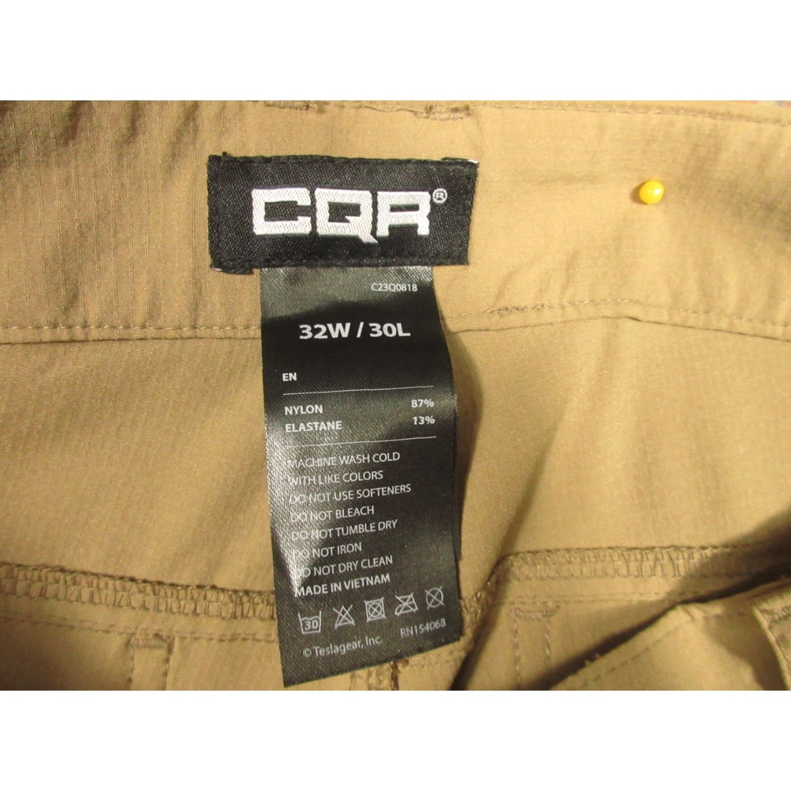 Vintage CQR Convertible Pants Mens 32x30 Nylon Spandex Cargo Straight Leg Brown Zip Off Pocket Breathable Lightweight Vintage: No Size US 32 / EU 48 - 3 Thumbnail