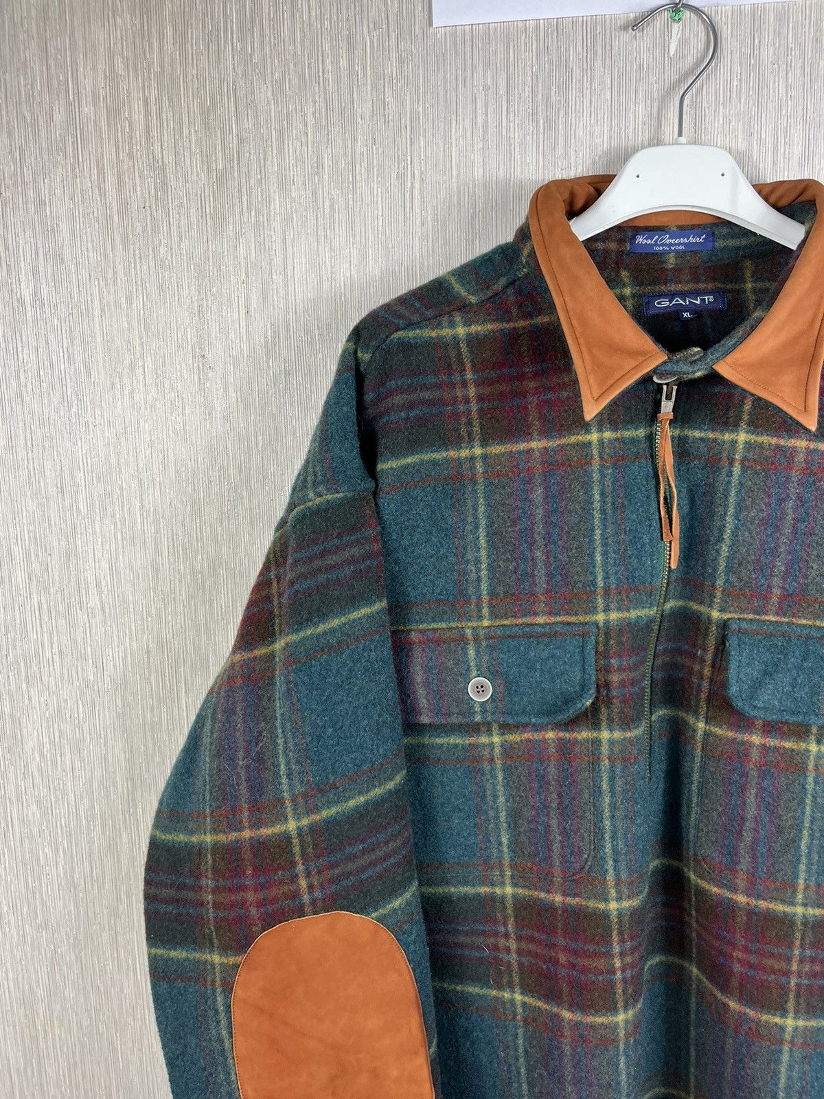 Flannel × Gant × Vintage Vintage 90s Gant plaid wool overshirt flannel checked suede Size US XL / EU 56 / 4 - 5 Thumbnail