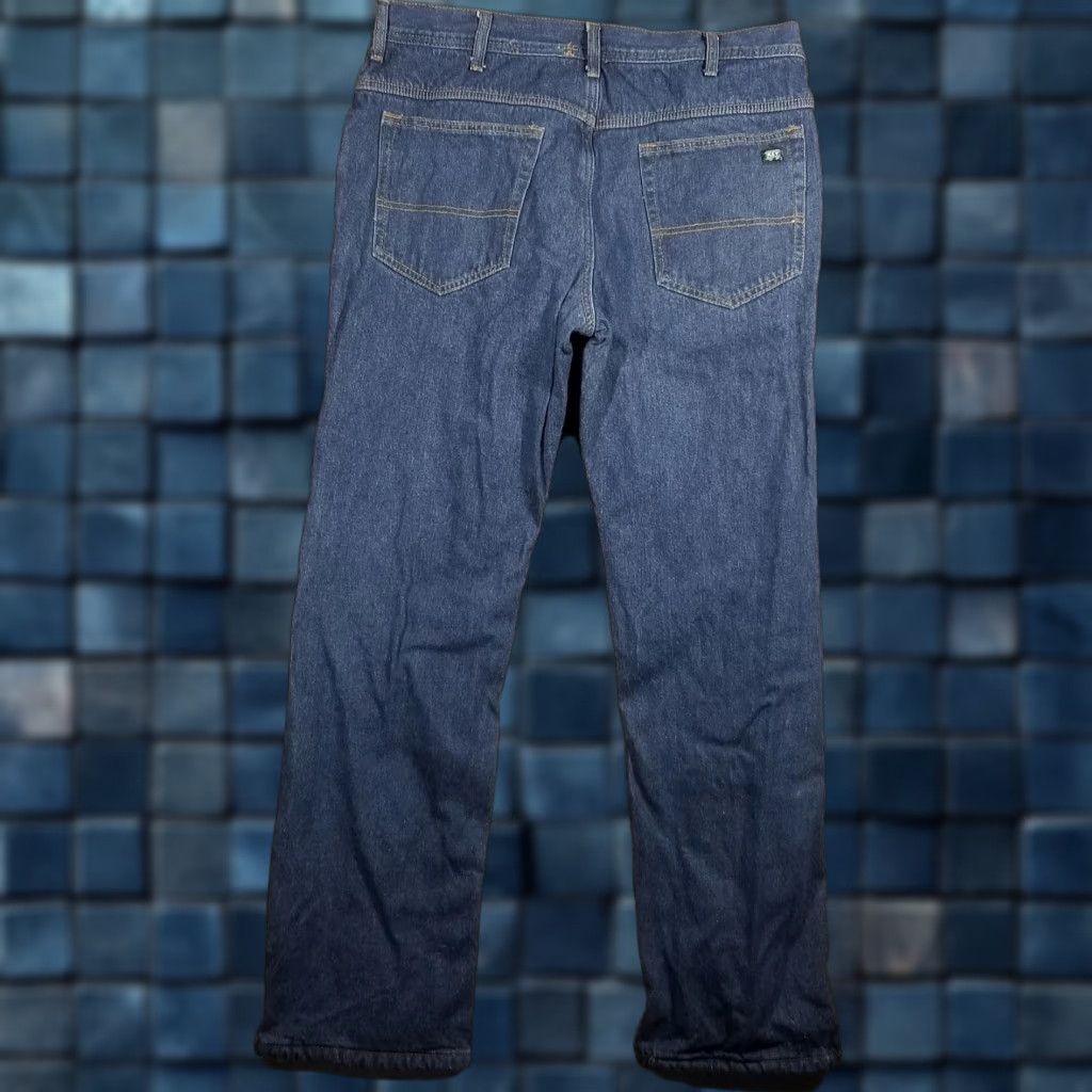 Vintage KEY Jeans Men’s Size 34X32 Fleece Lined Insulated Denim Blue Work Pants Size US 34 / EU 50 - 1 Thumbnail