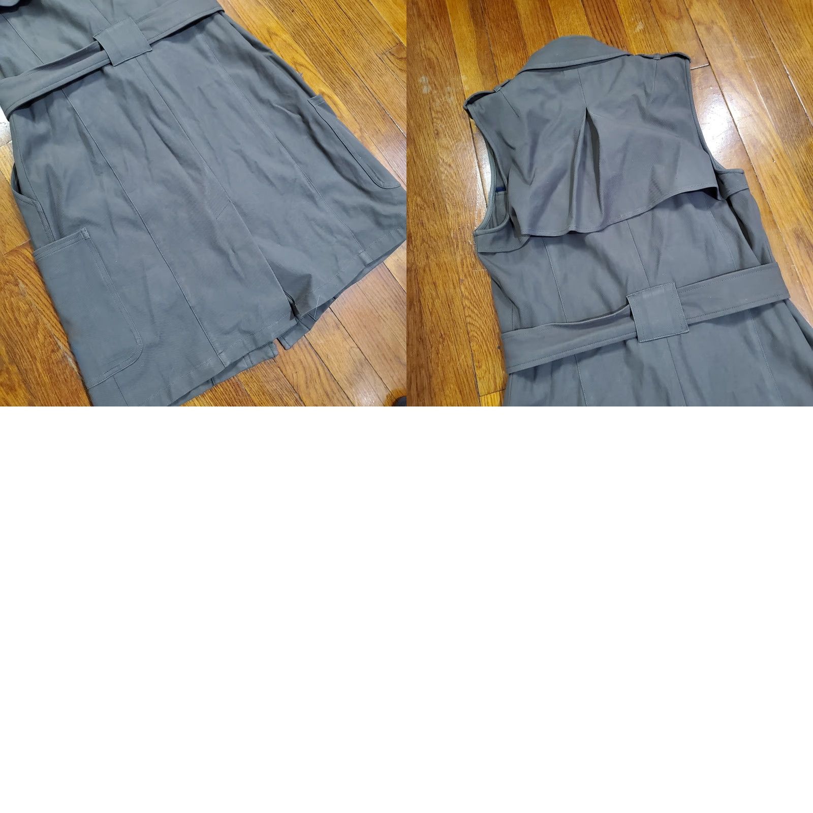 Olive Chelsea28 Olivia Palermo Trench Dress Womens Small Olive Belted Utility Pockets Shirt Dress Size S / US 4 / IT 40 - 9 Thumbnail