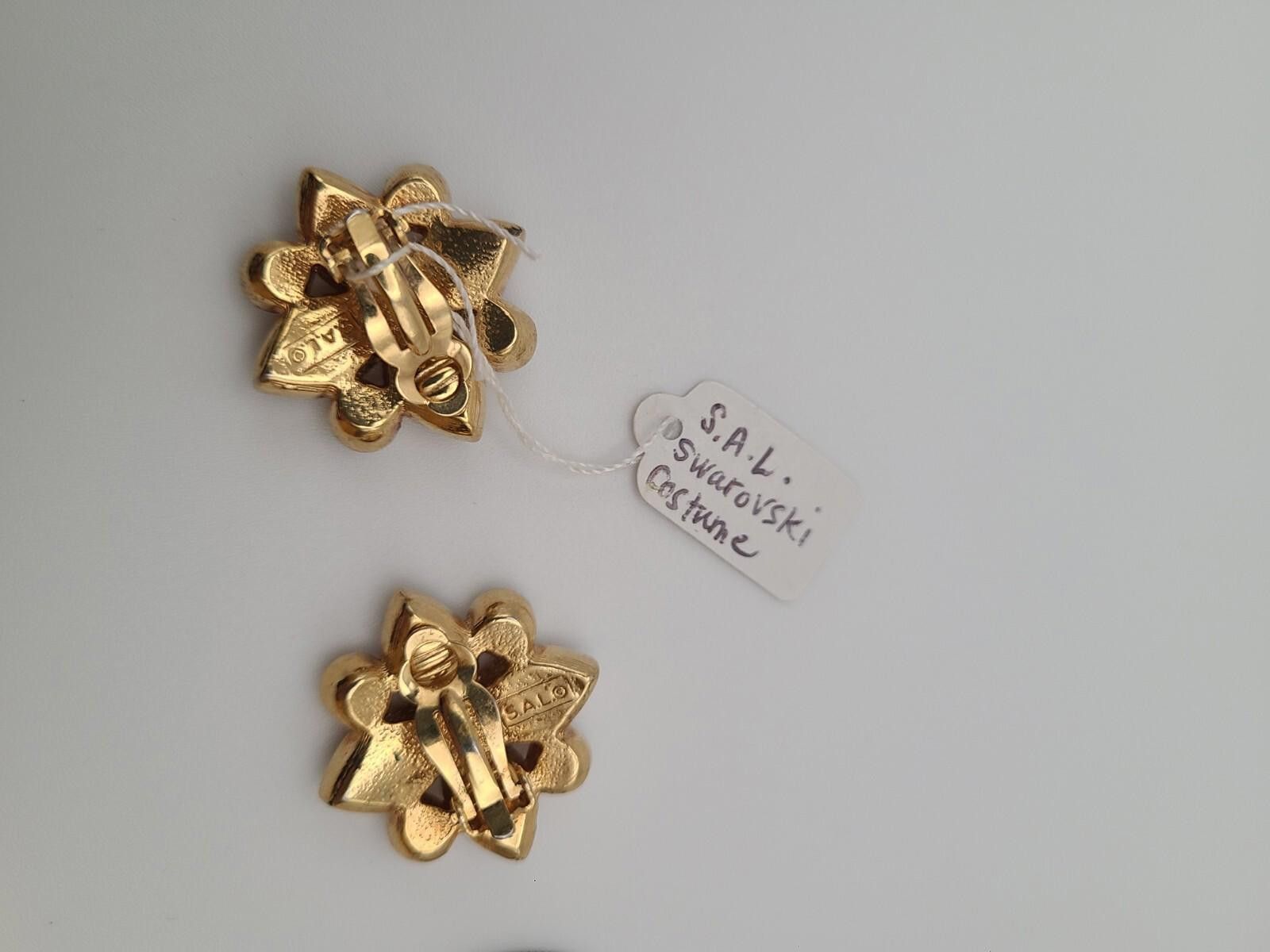 Other S.A.L Vintage Swarovski Crystal Marquis Clip Earrings Size ONE SIZE - 3 Thumbnail