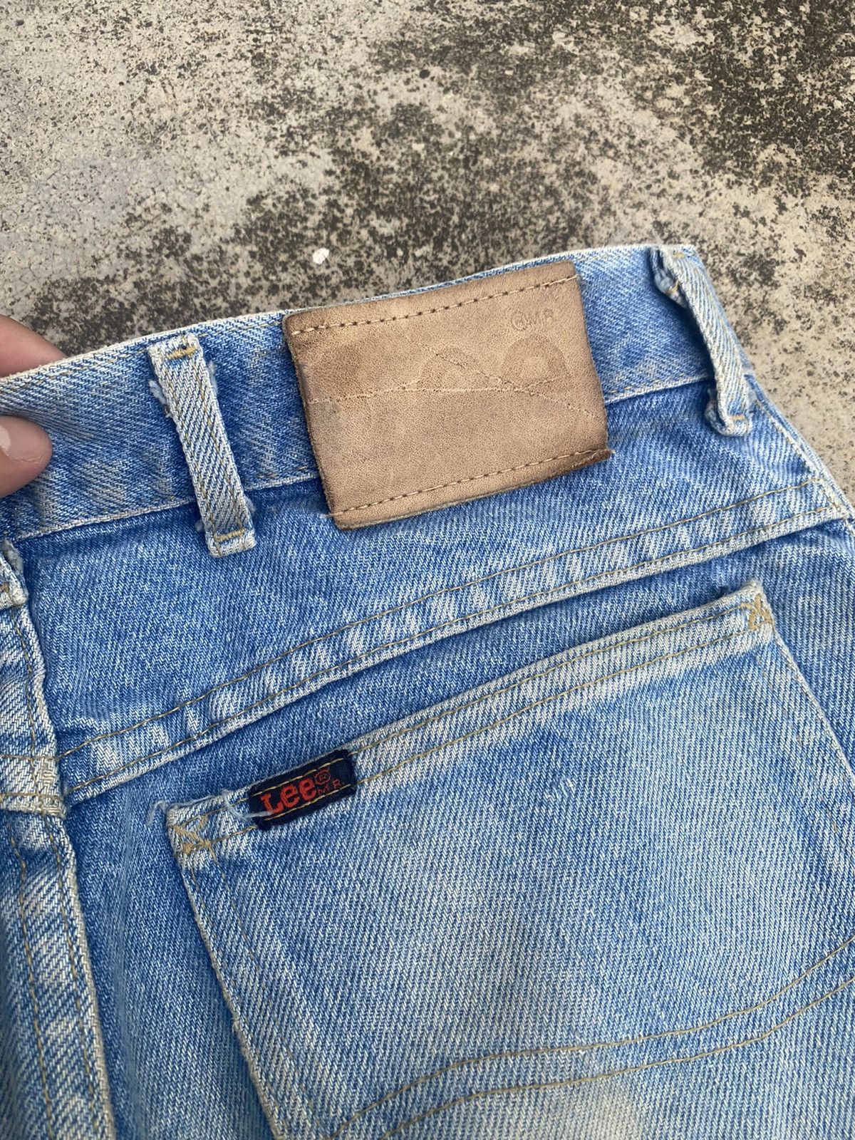 Lee × Vintage Flare Jeans Vintage 90s Lee Distressed Faded Blue Bootcut Size US 30 / EU 46 - 24 Thumbnail