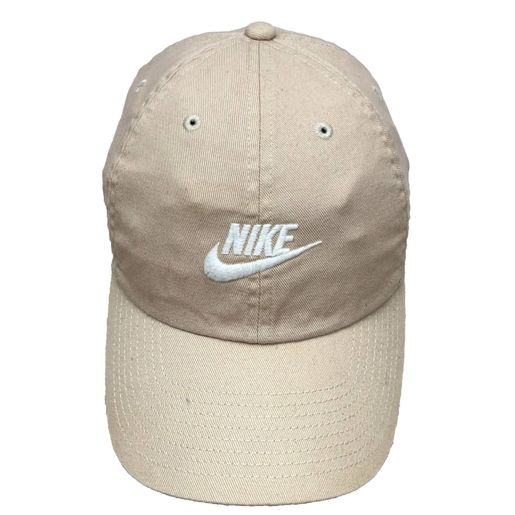 Nike NIKE Adjustable Snapback Hat Beige Swoosh Twill Classic Outdoor Mens Size ONE SIZE - 2 Thumbnail