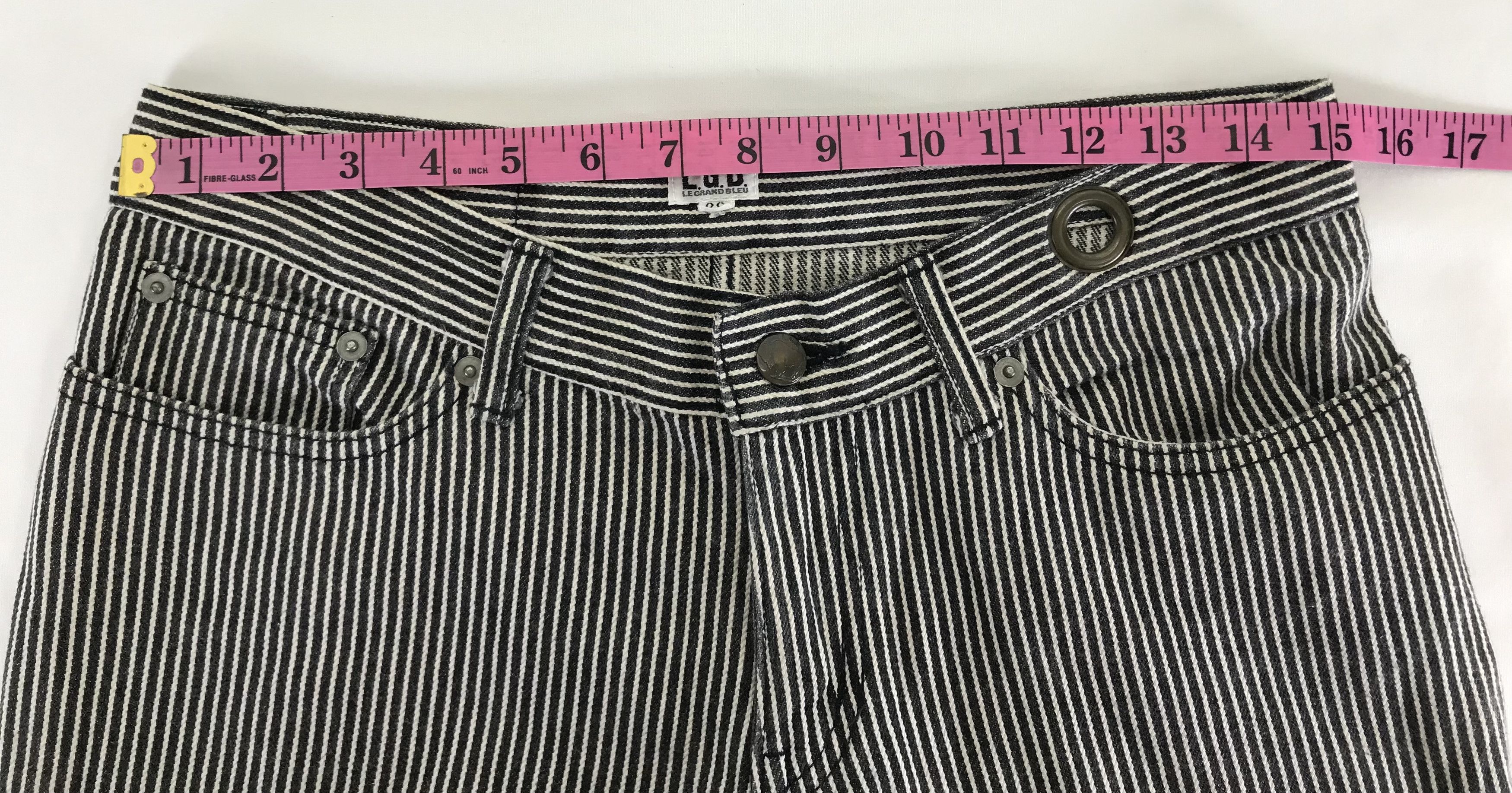 Le Grande Bleu (L.G.B.) Le Grande Bleu (L.G.B.) Hickory Striped Flare Jeans Size US 29 - 16 Thumbnail