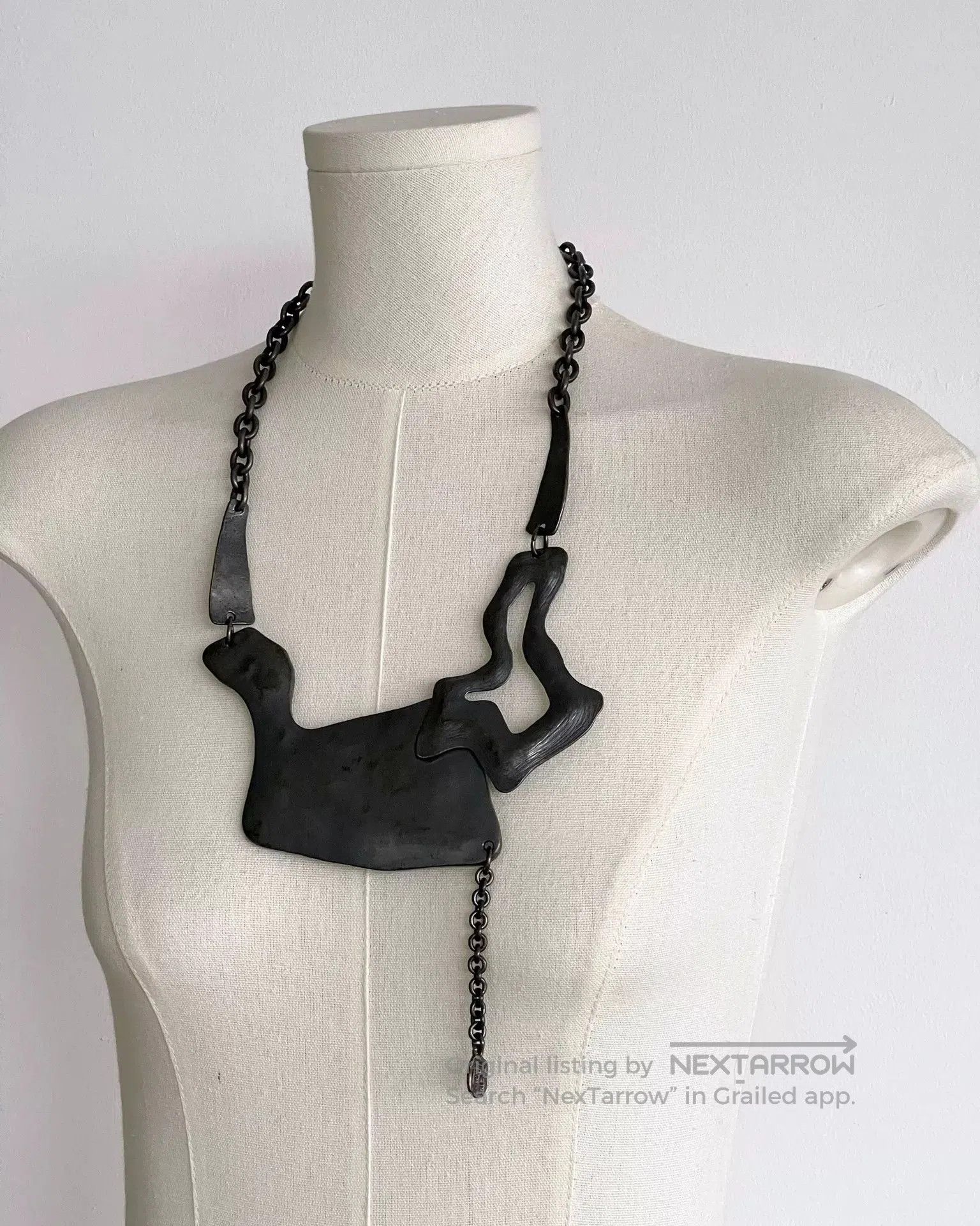 KIJIMA TAKAYUKI EIKO KONDO Artistic Metal Asymmetrical Necklace. Size ONE SIZE - 2 Thumbnail