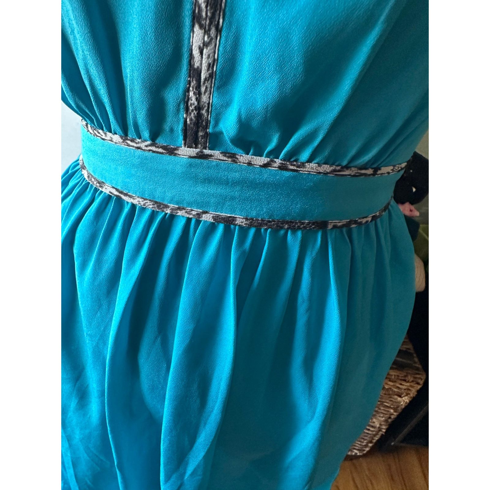 Armani Exchange Armani Exchange Teal Reversible Mini Dress Keyhole Trim Size XS / US 0-2 / IT 36-38 - 2 Thumbnail