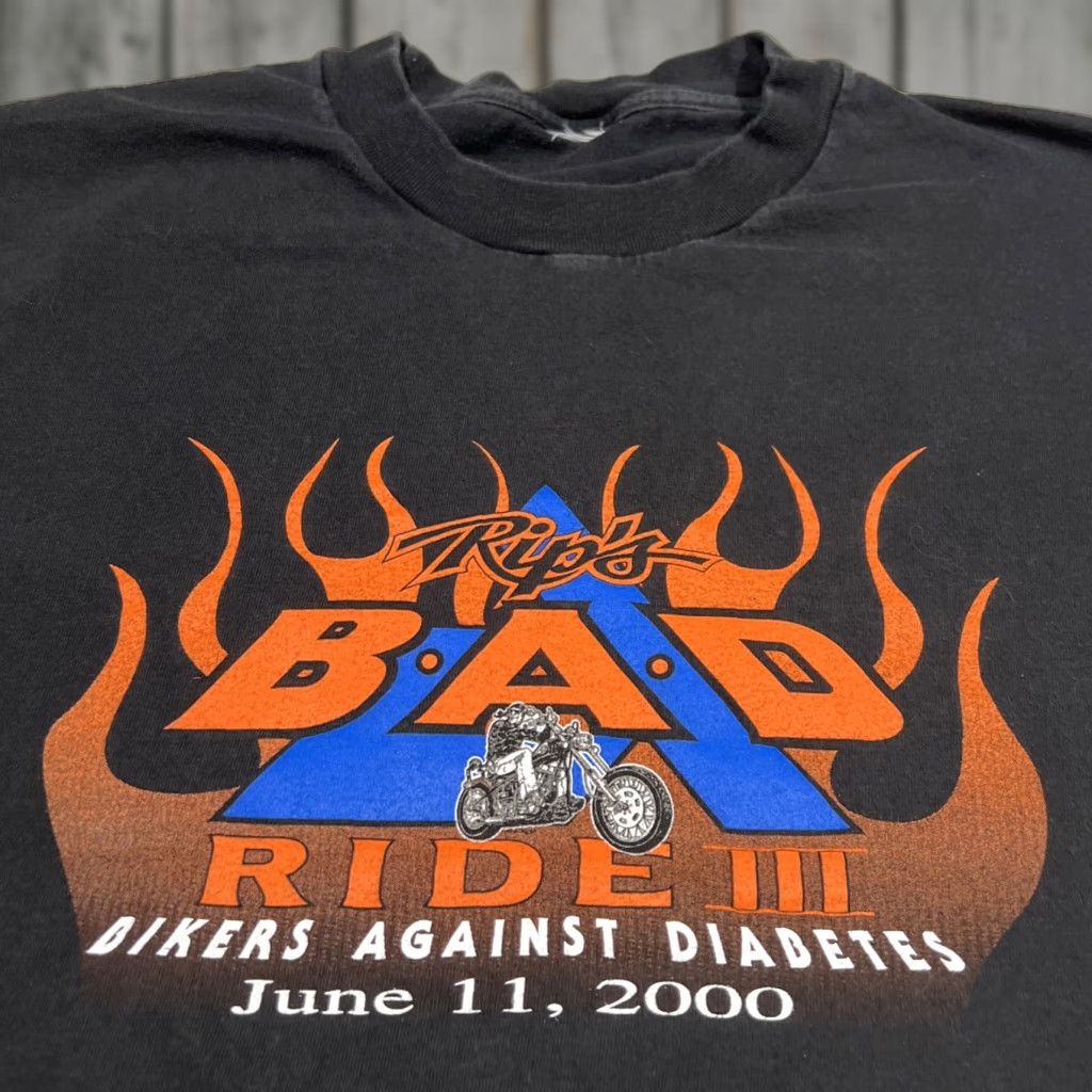 Vintage VINTAGE Rip's Bad Riders T-Shirt Motorcycle XL Black Bikers Against Diabetes 2000 Mens Size US XL / EU 56 / 4 - 1 Thumbnail