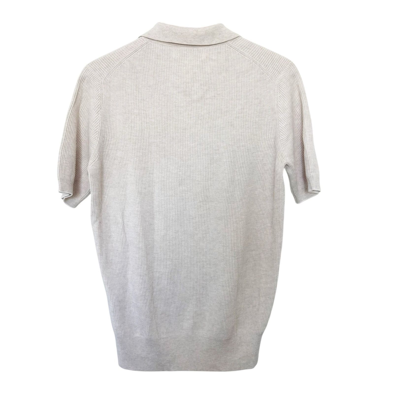 Brunello Cucinelli Brunello Cucinelli Cream Ribbed Knit Polo Sweater Sz 46 Size US S / EU 44-46 / 1 - 4 Thumbnail