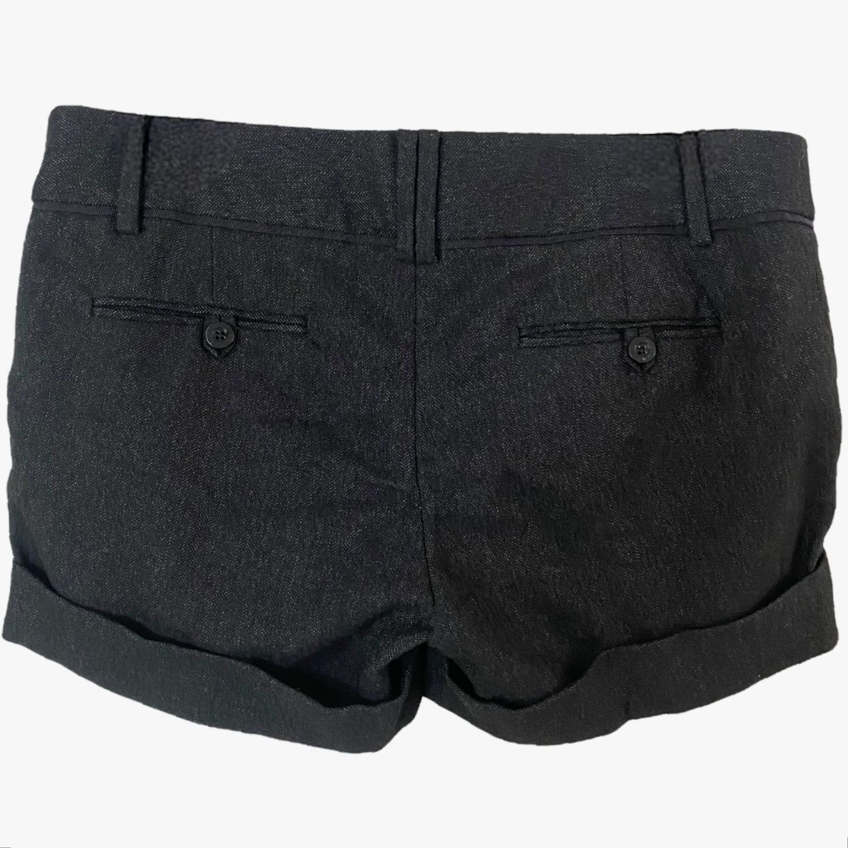 Zara Zara Basic Twill Cuffed Trouser Shorts Womens Large Black Casual Chic Shorts Size 36" / US 14 / IT 50 - 4 Thumbnail